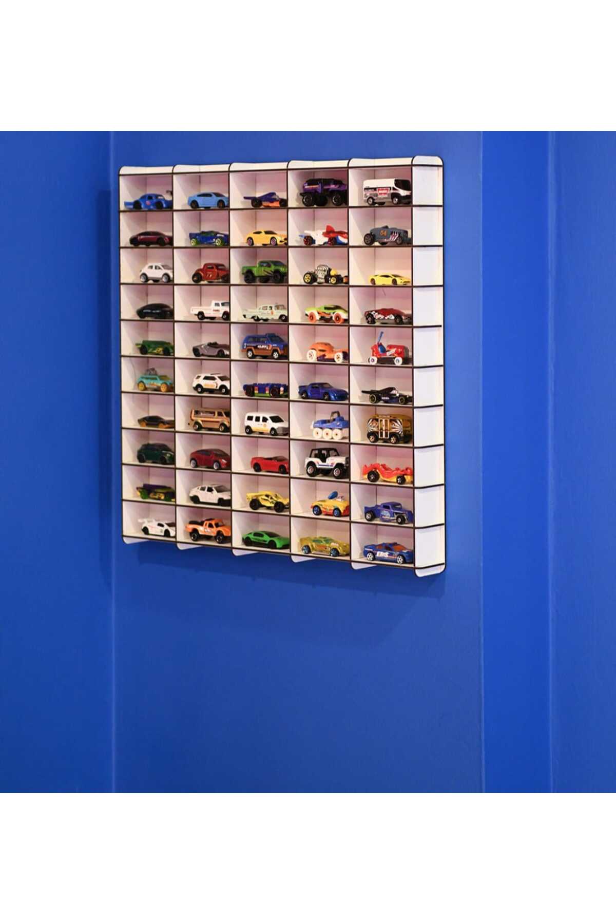 wudie Oyuncak Araba Rafı 50'li,Mobilya,Raf,montessori,Ahşap, (hotwheels Ve Matcbox Arabaları Için) fotoğrafı 4 (önizleme)