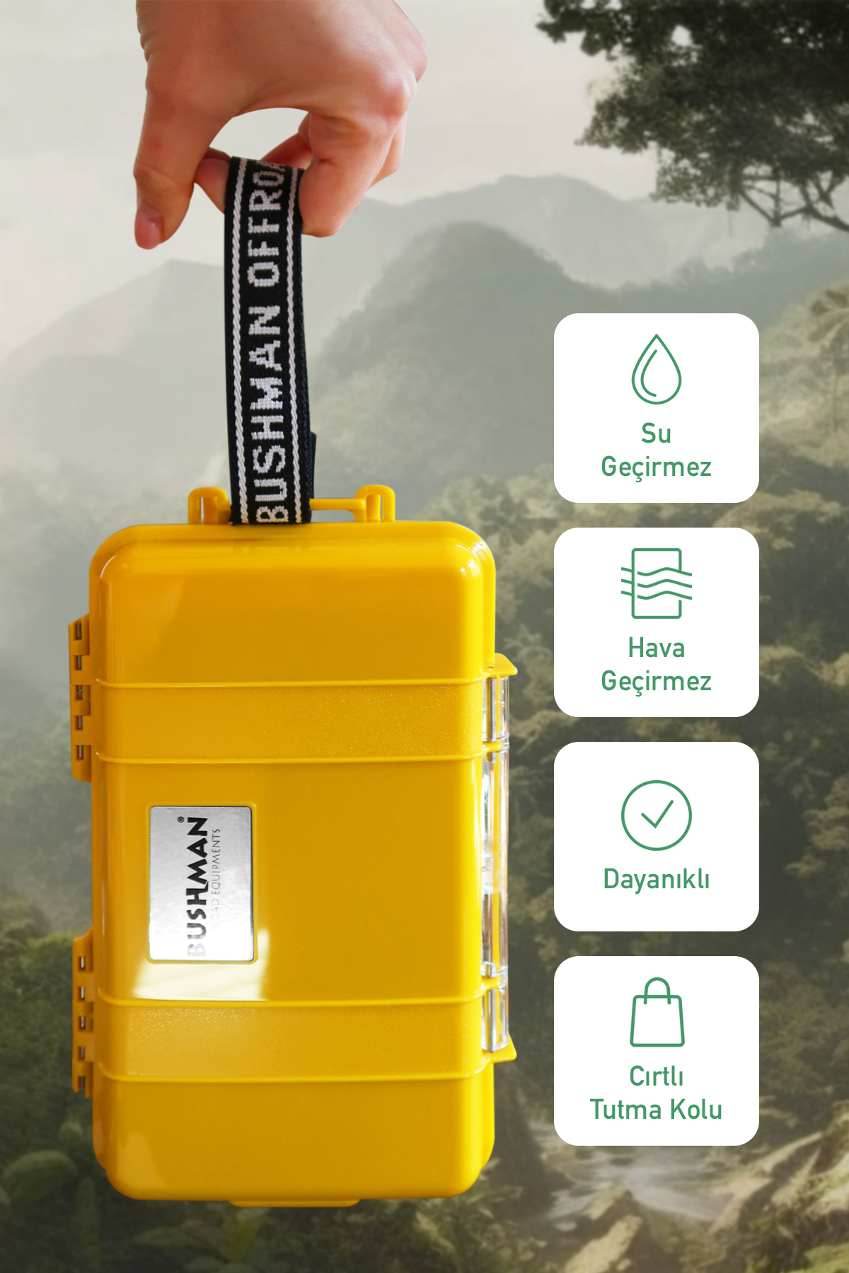 Bushman Plastik Su Geçirmez Saklama Kutusu Humidor Darbeye Dayanıklı Toz Geçirmez Çok Amaçlı Kamp Çantası