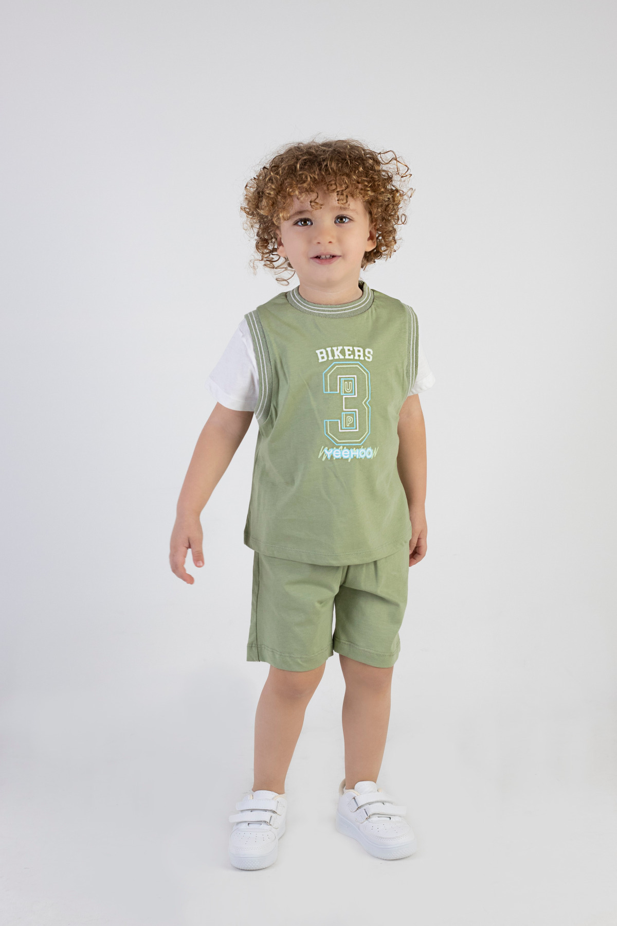 HARİKA KİDS Erkek Çocuk Bikers Baskılı  Kısa Kollu Şortlu Alt Üst Takım fotoğrafı 4 (önizleme)
