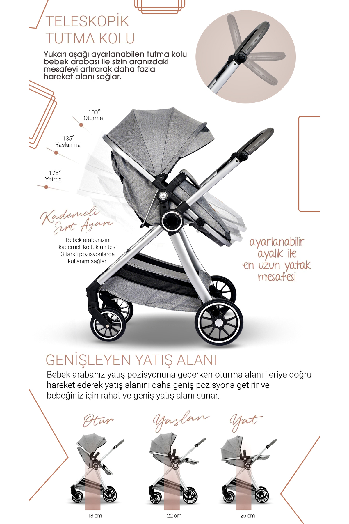 Yeni Doğan 9 İn 1 Full Takım 990 Travel Sistem Bebek Arabası Angel Sepet Anne Yanı Beşik 7