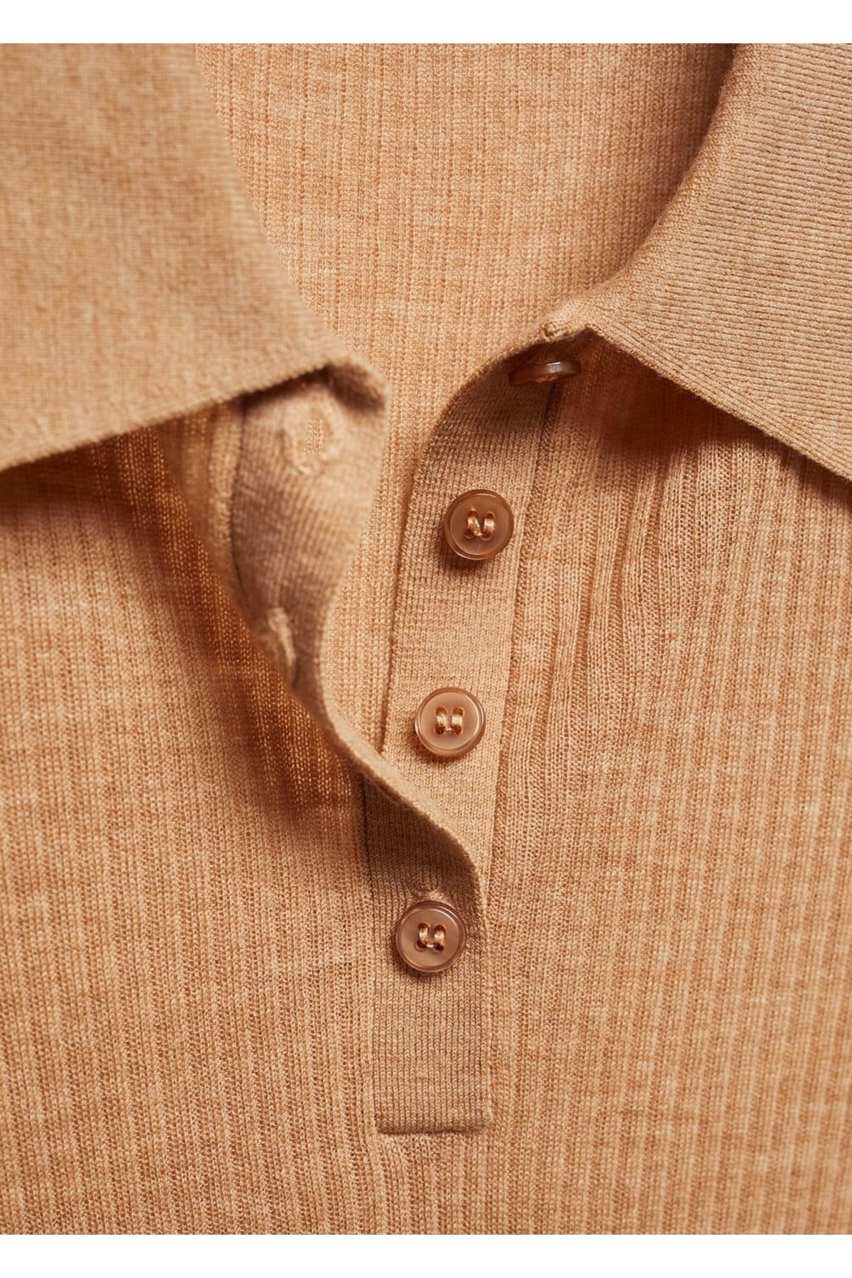 بافت و پلیور زنانه قهوه ای منگوMANGO | 57005810 اورجینال - تصویر 5