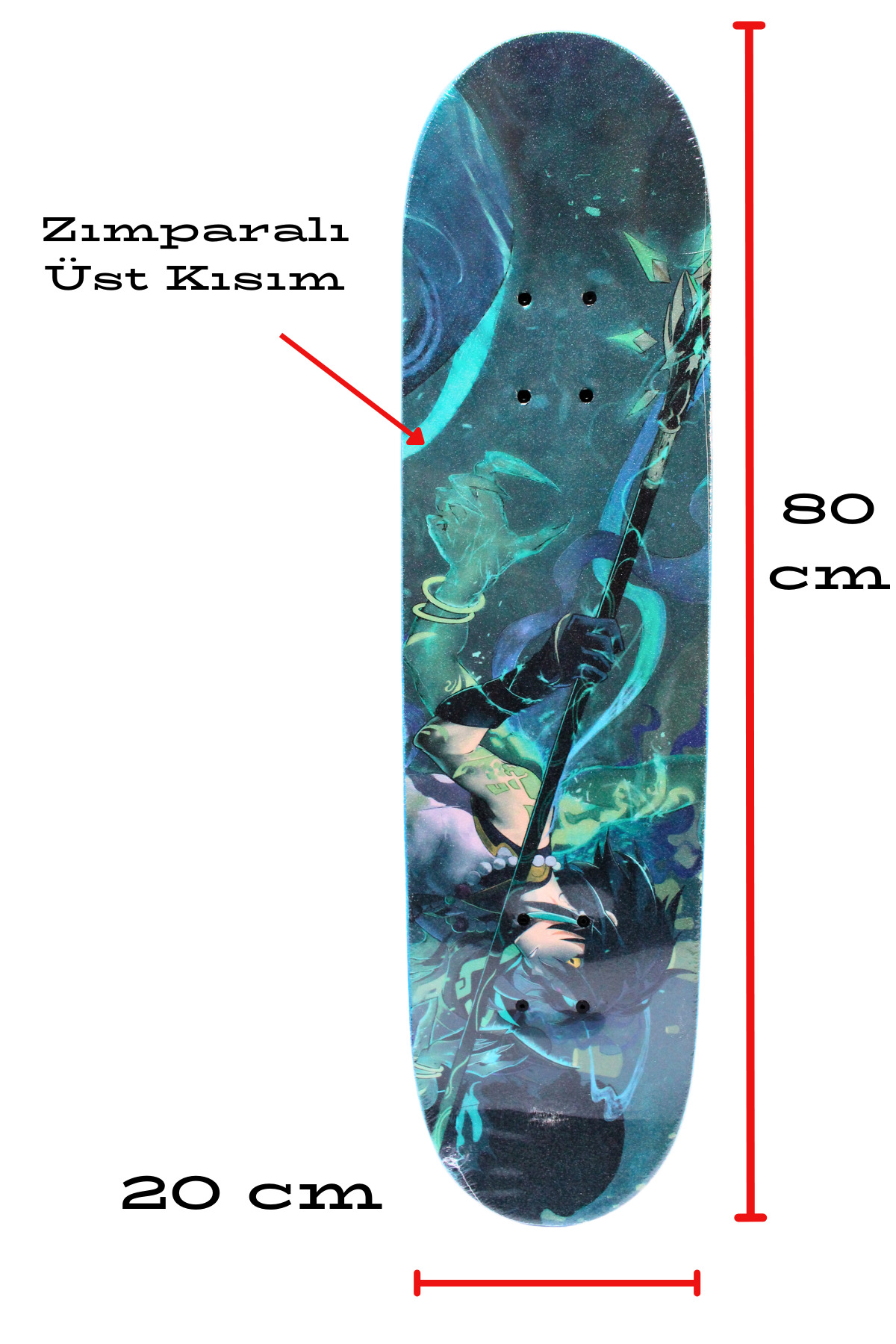 İMVULA Işıklı Silikon Teker Profesyonel Zımparalı Holigramlı Kaykay ...