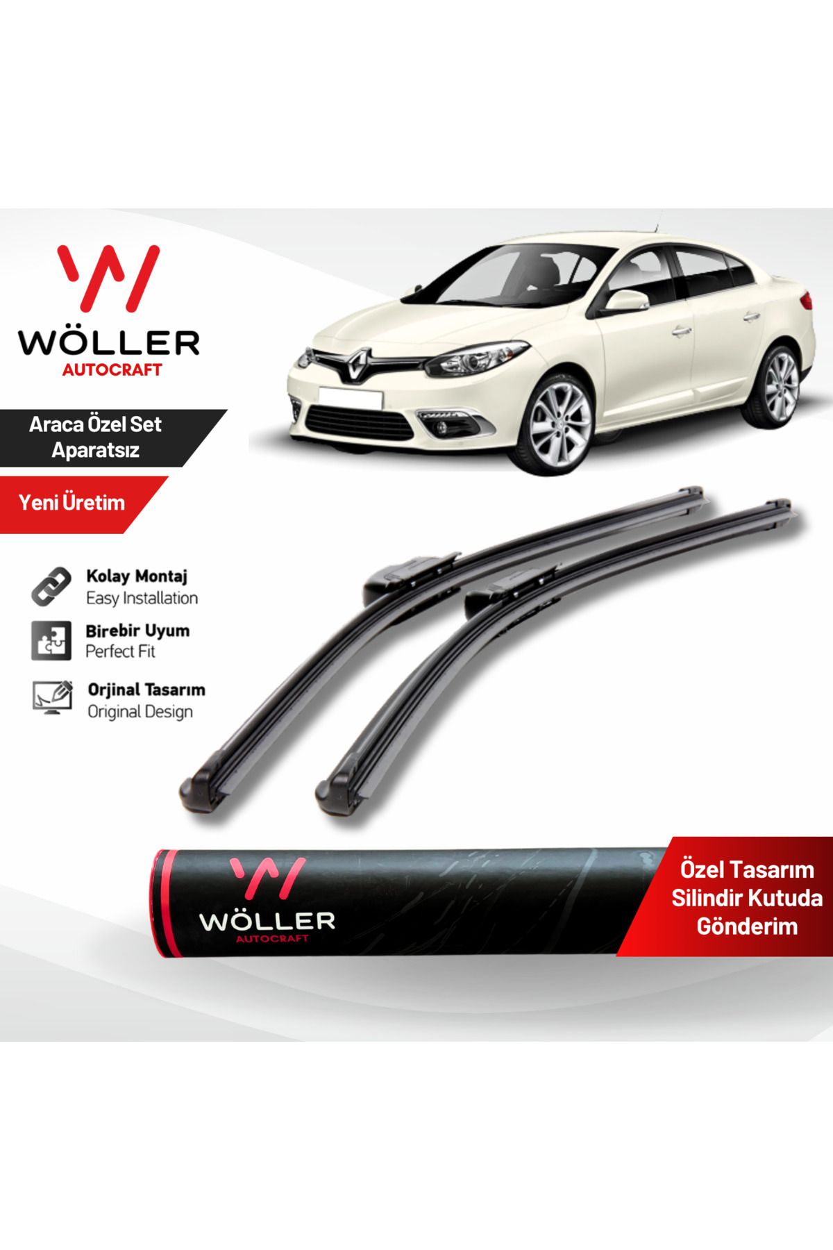 Wöller Renault Fluence Wiper 2010 2018 Комплект стеклоочистителей специально для автомобиля wöllersecek11310