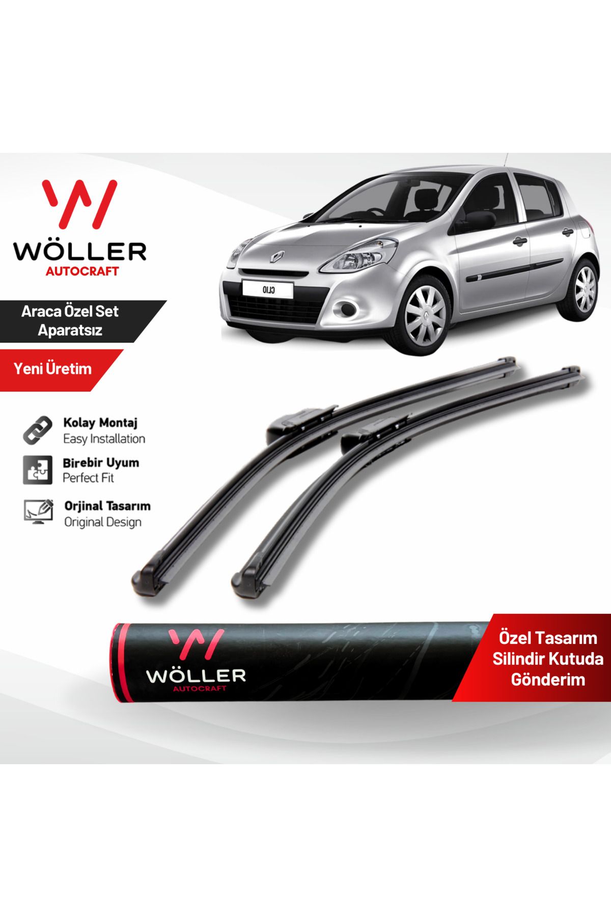 Wöller Renault Clio 3 Wiper 2006 2011 Комплект стеклоочистителей специально для автомобиля wöllersecek306