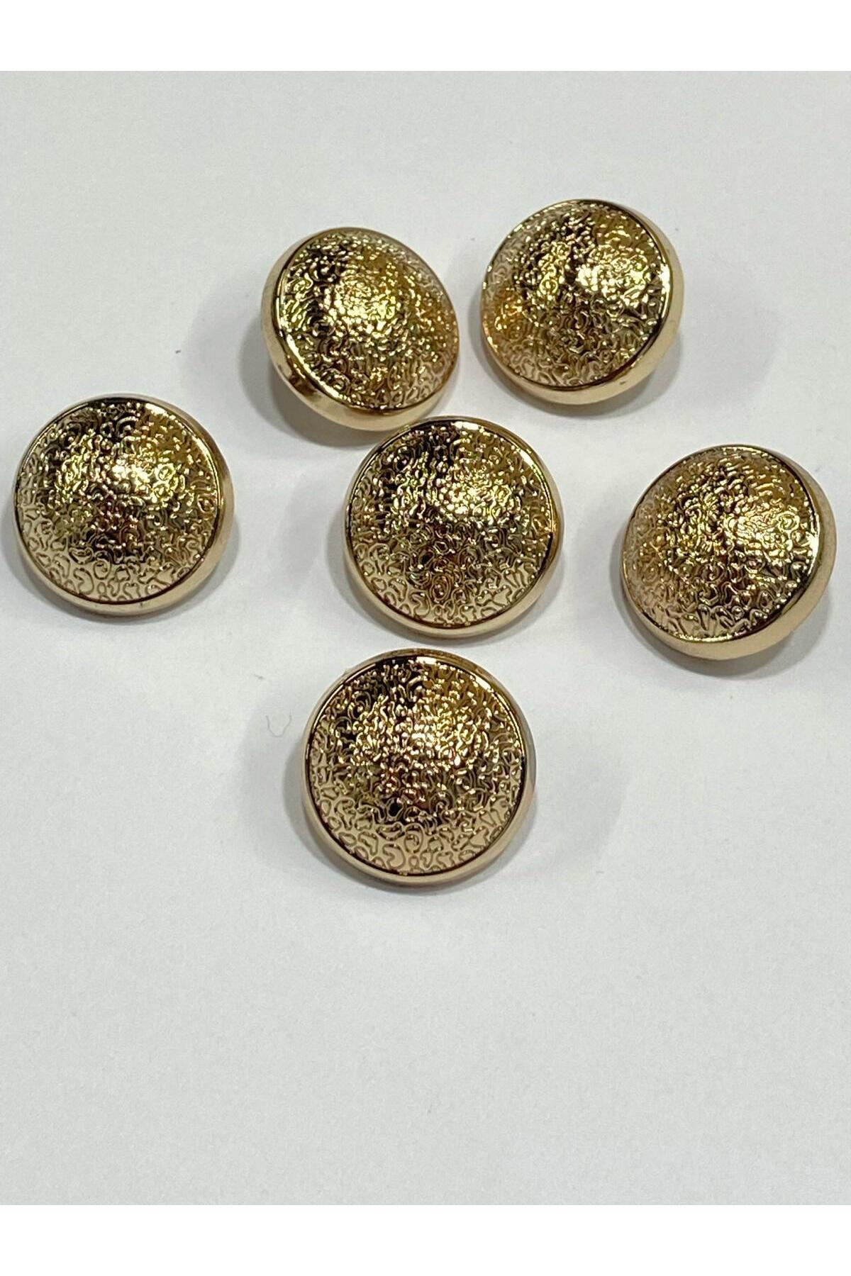 Metal Button/Cardigan Vest Length/Set of 6/1,8 cm/jx019/Gold