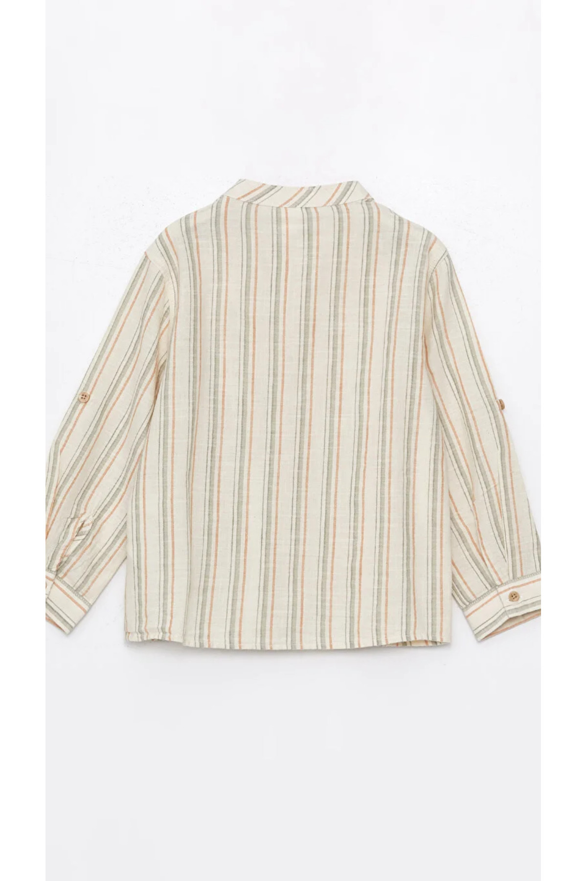 LC Waikiki Hakim Yaka Uzun Kol Çizgili Erkek Bebek Gömlek ve Pantolon 2'li fotoğrafı 3 (önizleme)