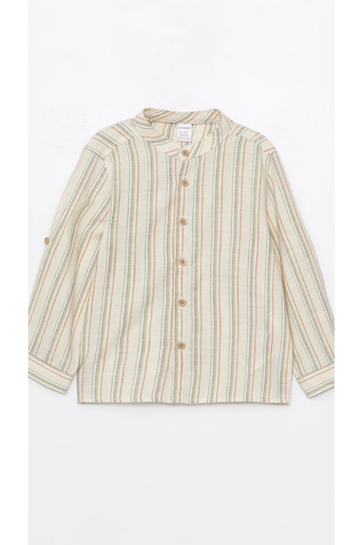 LC Waikiki Hakim Yaka Uzun Kol Çizgili Erkek Bebek Gömlek ve Pantolon 2'li fotoğrafı 2 (önizleme)