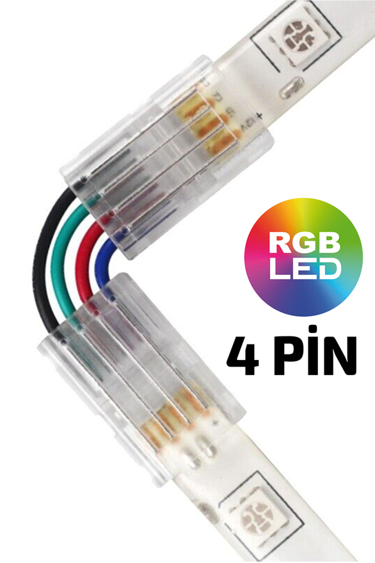KaleD Led Konnektör Soket Set 4 Pin Şerit Led Birleştirme Ekleme Takım Soket 1 Takım