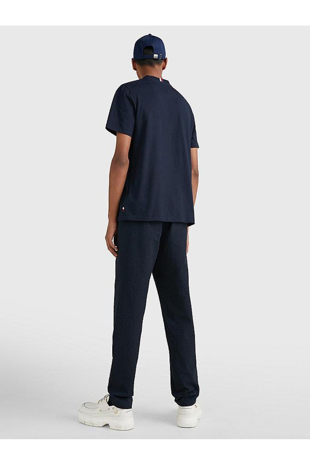 تیشرت مردانه آبی تامی هیلفیگر | MW0MW30055DW5 اورجینال - تصویر 3