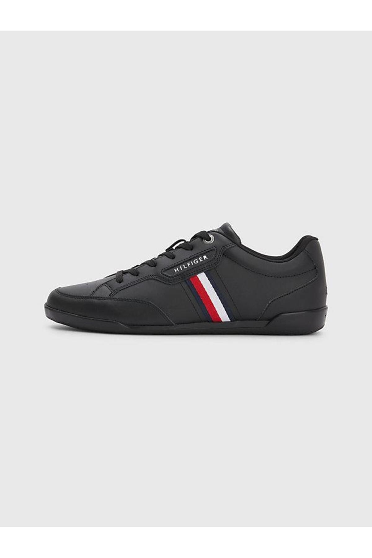اسنیکر مشکی مردانه چرم کلاسیک Lo Cupsole اورجینال Tommy Hilfiger