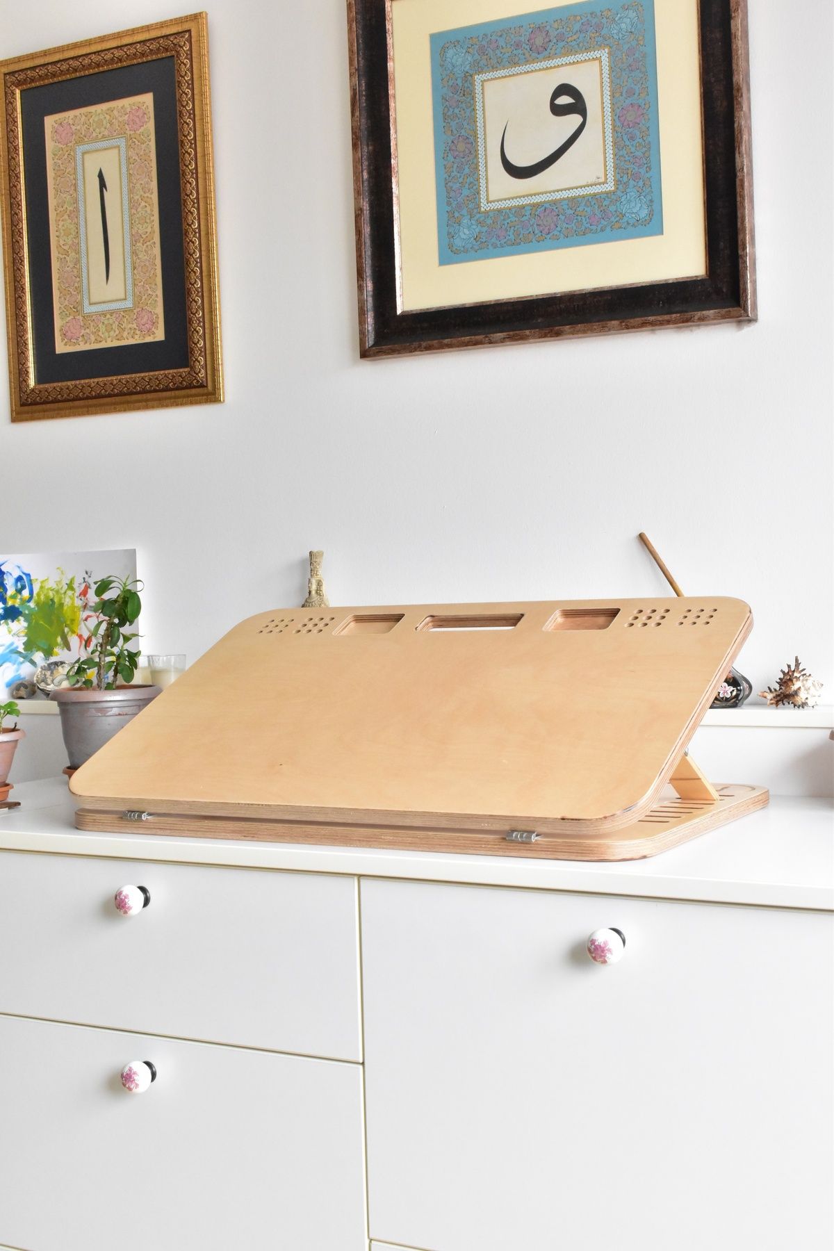 İskarpela-ARCHITECTOR SINAN Portable Wooden A3 Drawing Table, Desktop Easel (Natural Color) 6
