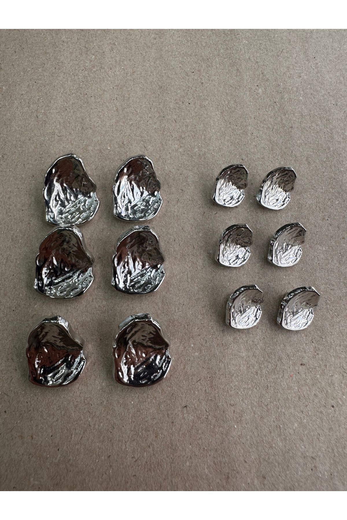 ODDA TASARIM ATÖLYESİ-Asymmetric cambered shell model silver button set 2