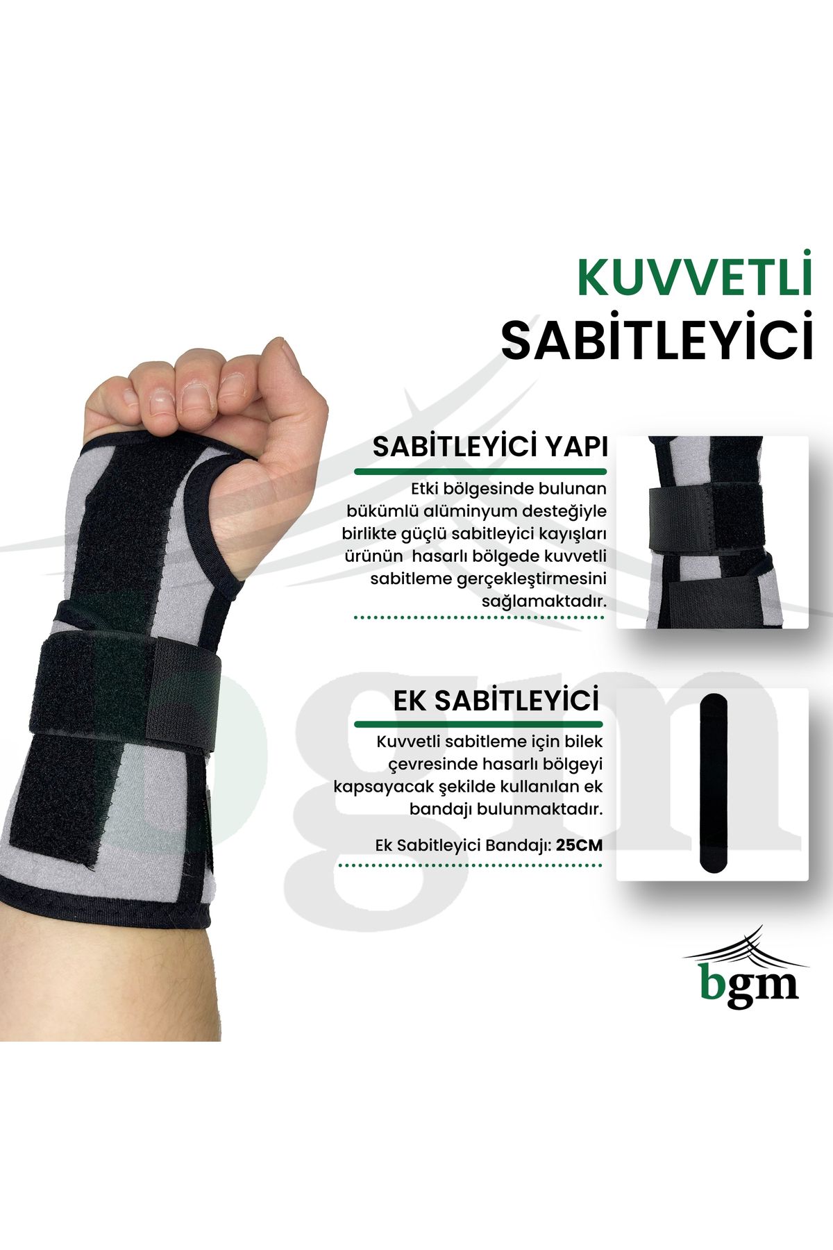 bgm-Hand Wrist Splint High Quality Static Hand Wrist Splint with Metal Support Right-left Reversible 2