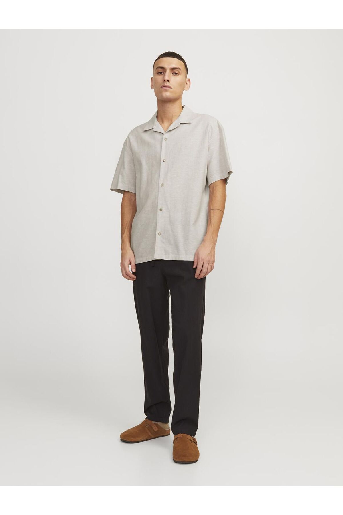 پیراهن جک اند جونز مردانه پنبه ای خاکستری  راسته Regular/رگولار    بیسیک کژوال/روزمره | Jack & Jones TYC9BABCBD170944063314091 TR - تصویر 4