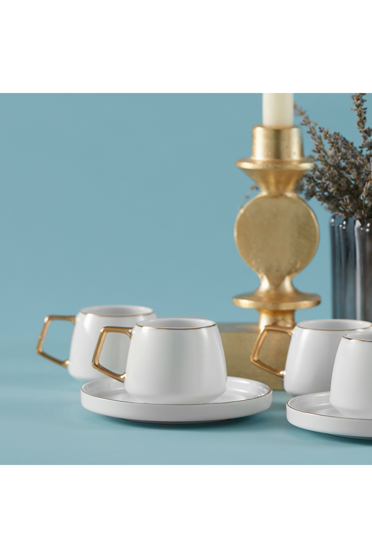Karaca Saturn Kaffeetassen-Set für 6 Personen Gold