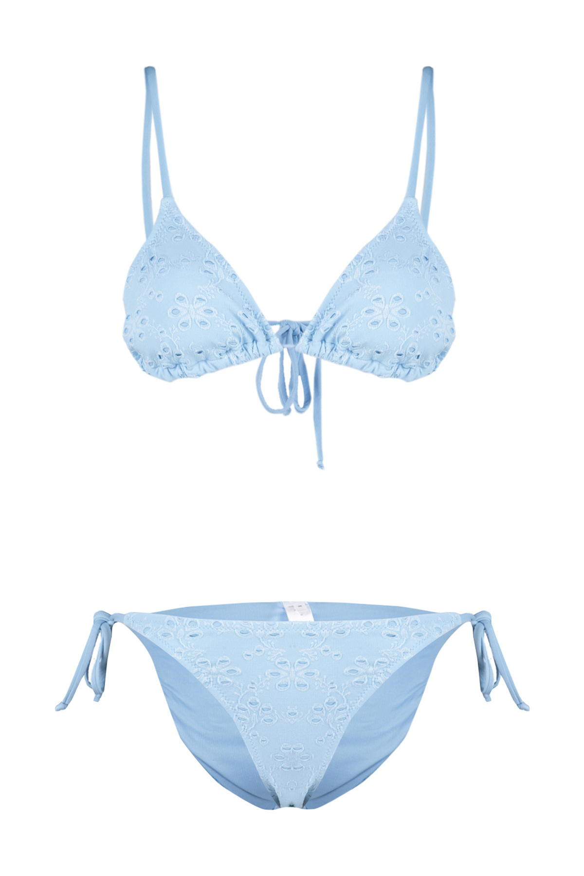Trendyol Collection-Prémiové Fabric Blue Triangle Bikiny – Regular Fit TBESS24BT00082 8