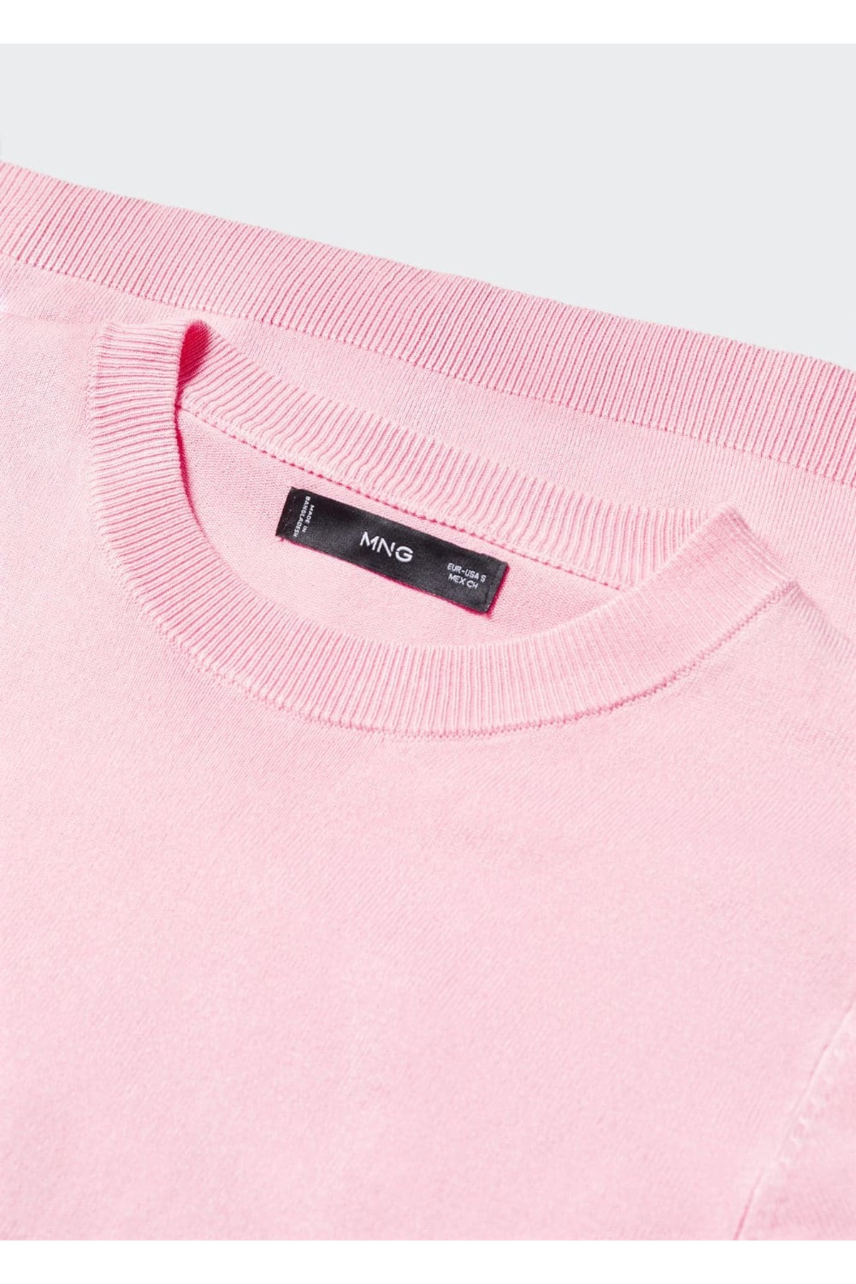 بافت و پلیور زنانه صورتی منگوMANGO | 57013806 اورجینال - تصویر 6