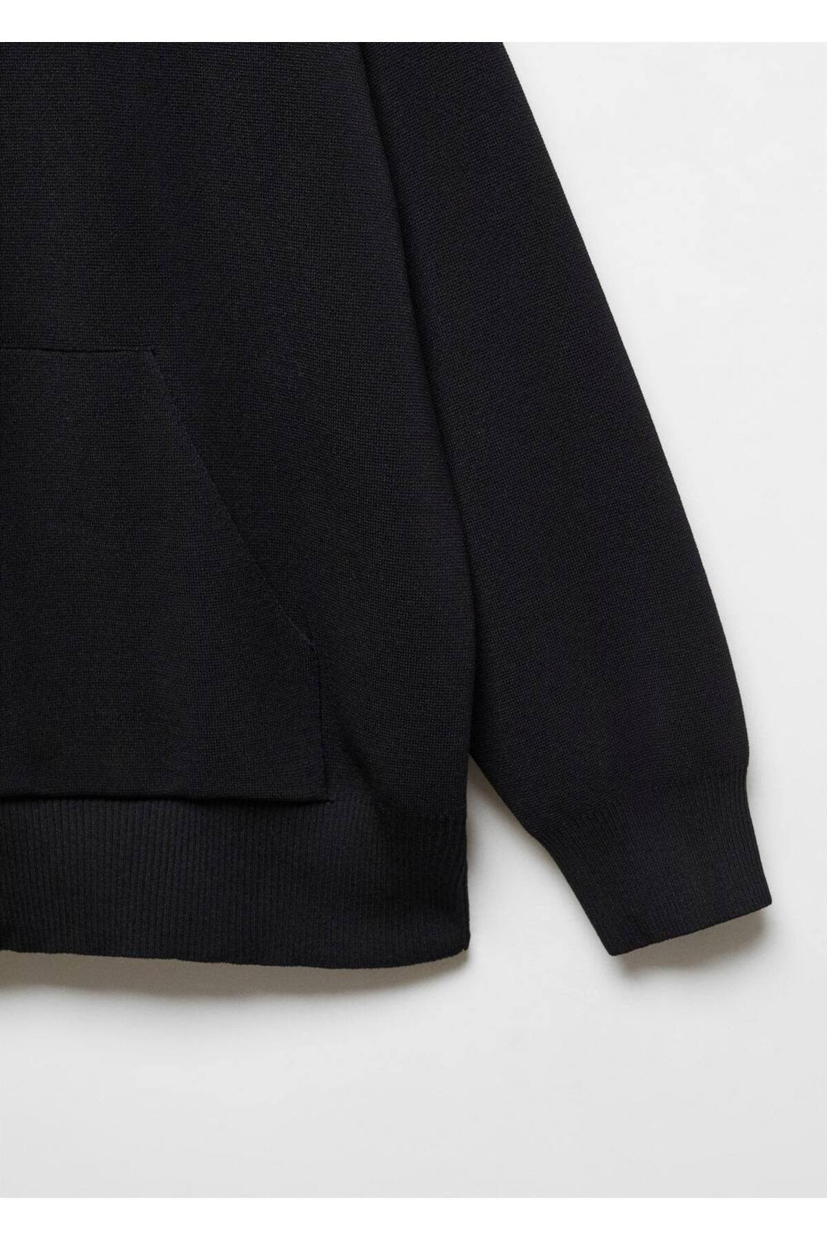 بافت و پلیور زنانه مشکی منگوMANGO | 57005829 اورجینال - تصویر 6