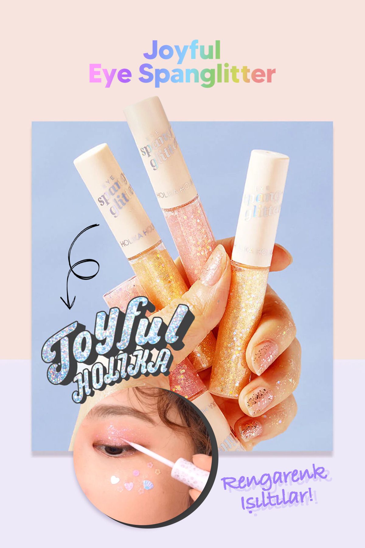 سایه چشم درخشش ژل شدید کره ای روند HOLIKA EYE SPANIGLTER Holika Holika