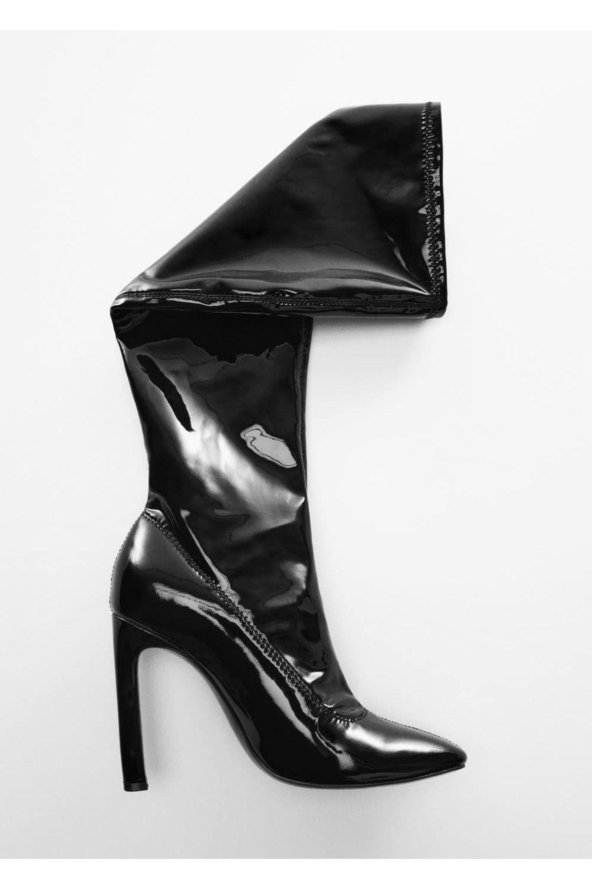MANGO Woman-Patent Leather Heeled Boots 6