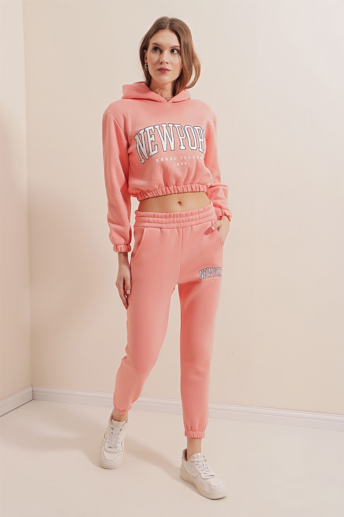 Bigdart-55397 Printed Tracksuit Set - Pink 2