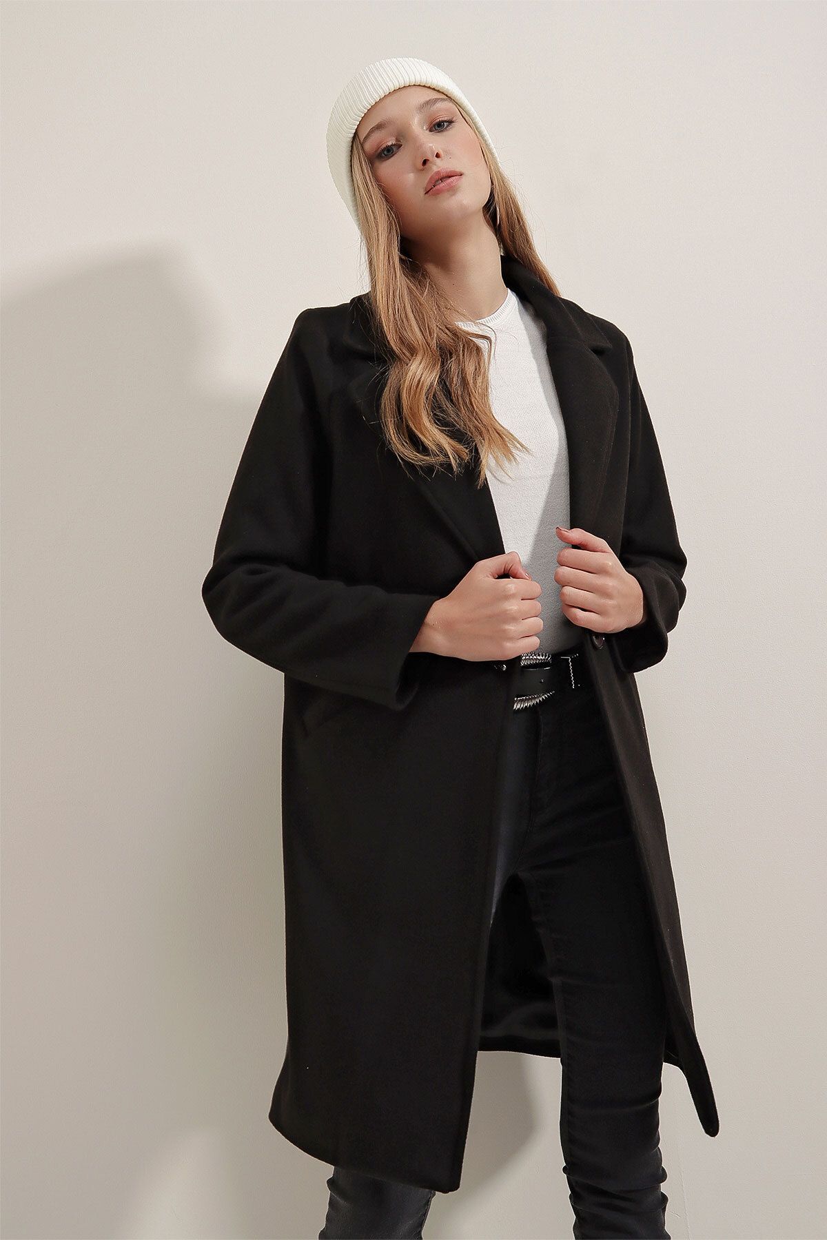 Bigdart-9085 Kaşe Coat - Black 2