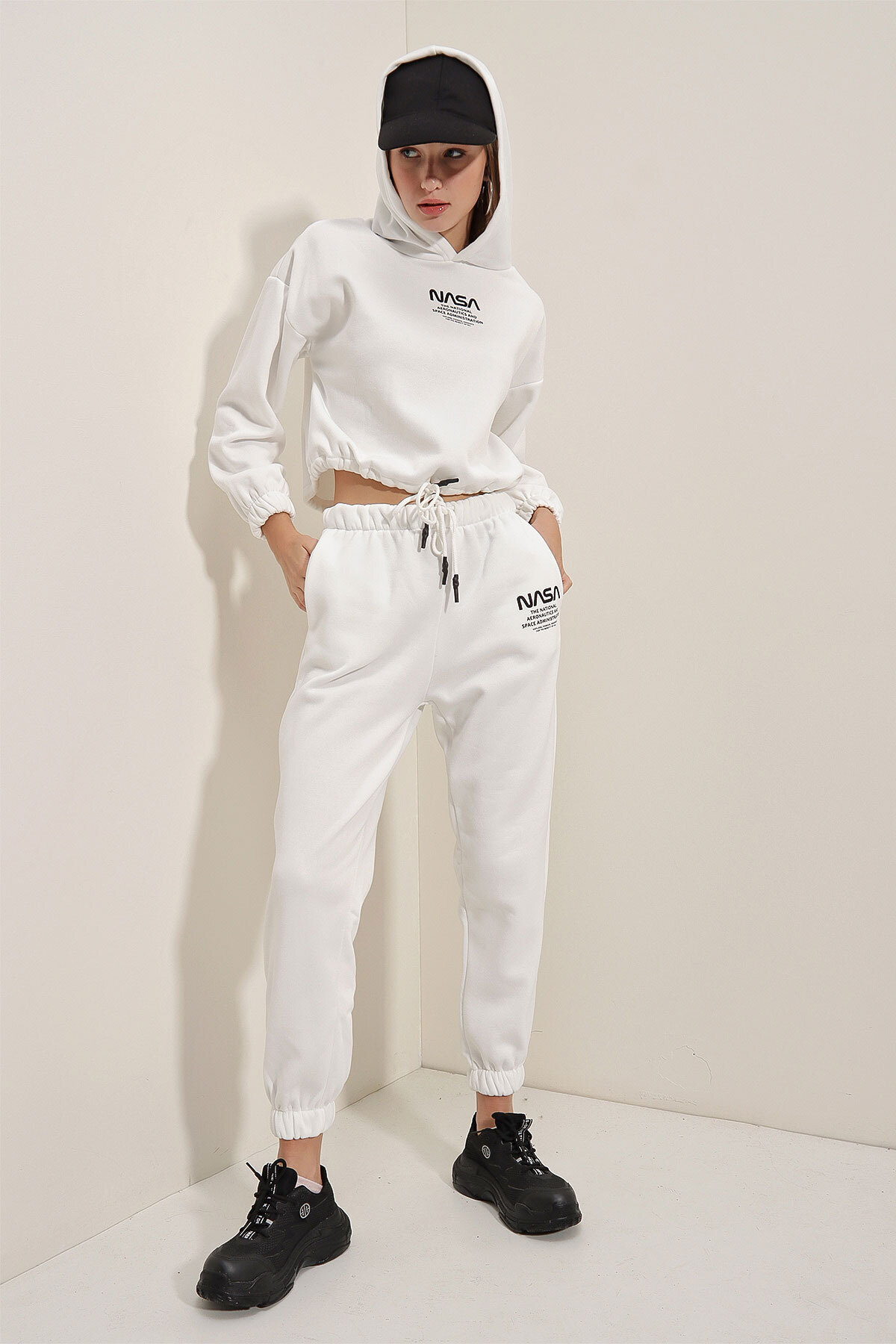Bigdart-55313 Nasa Printed Tracksuit Set - White 3