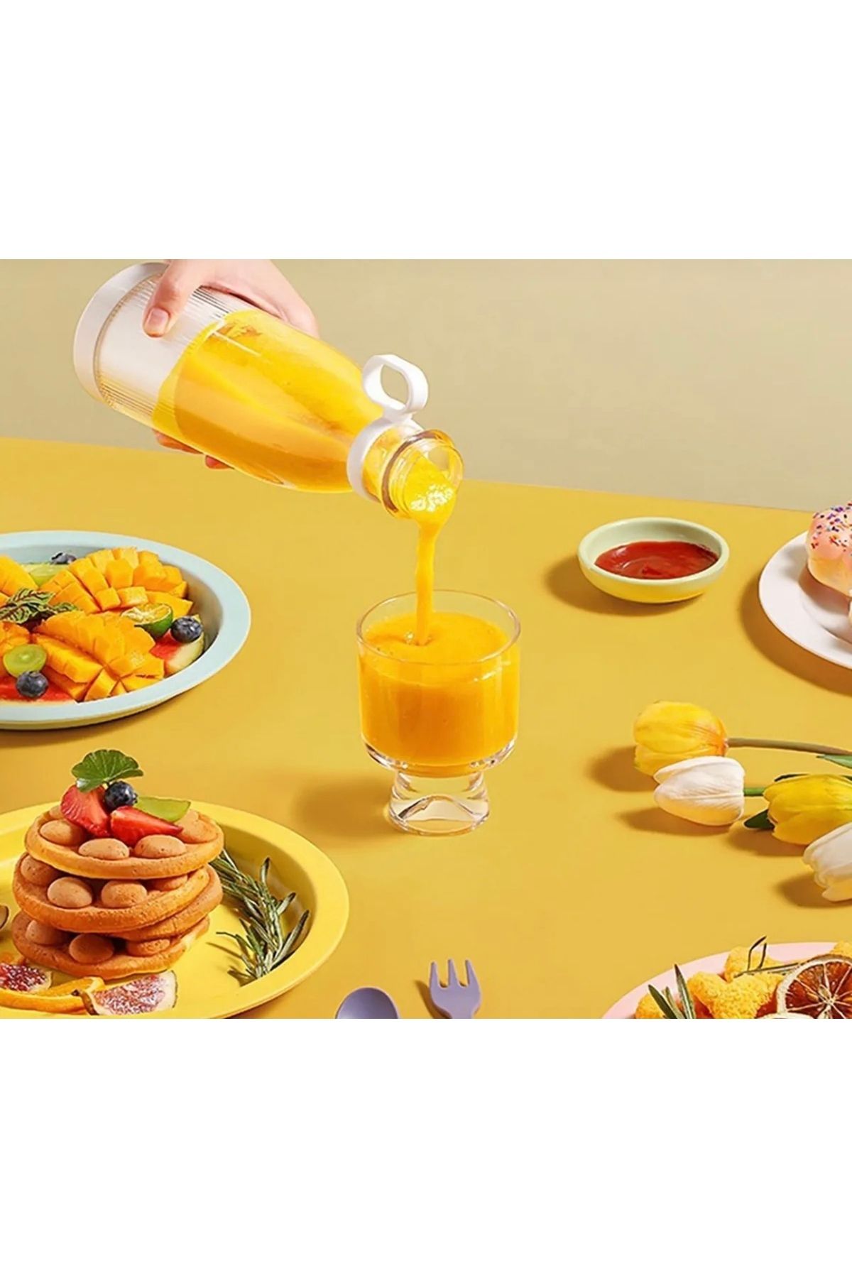 teknotrust-50 Hz / 60 Hz Portable 350 ml Blender Mini Fruit Mixer with Milkshakes Function Blander Smothie 2 4