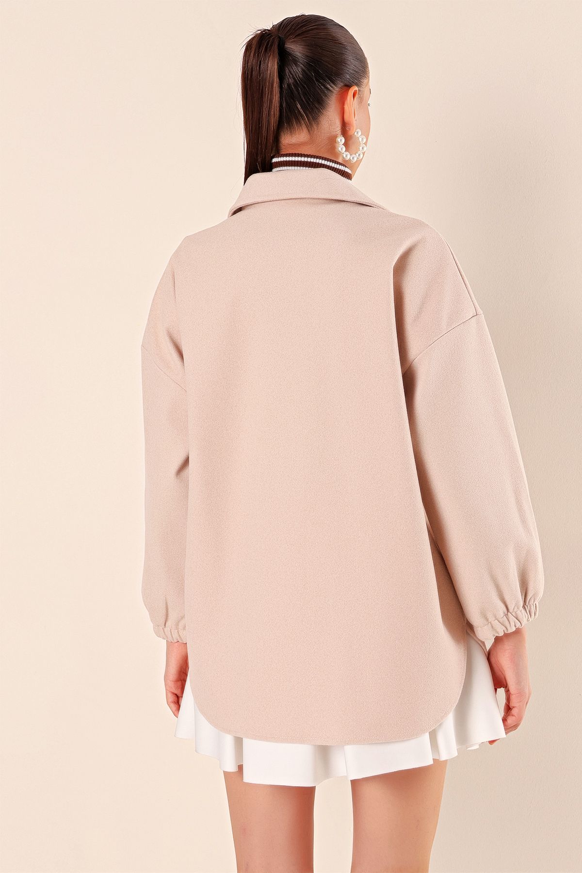 Bigdart-0674 Oversize Shirt with Pockets - Mink 6