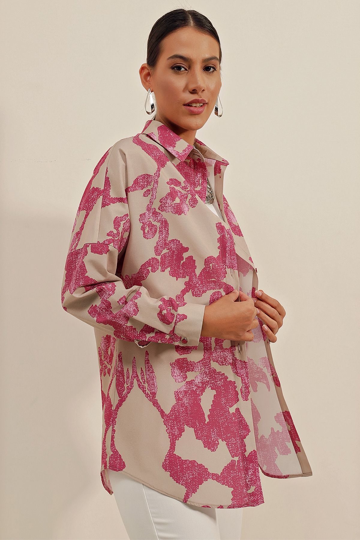 Bigdart-3900 Oversize-Lang-Basic-Hemd – D. Fuchsia 3