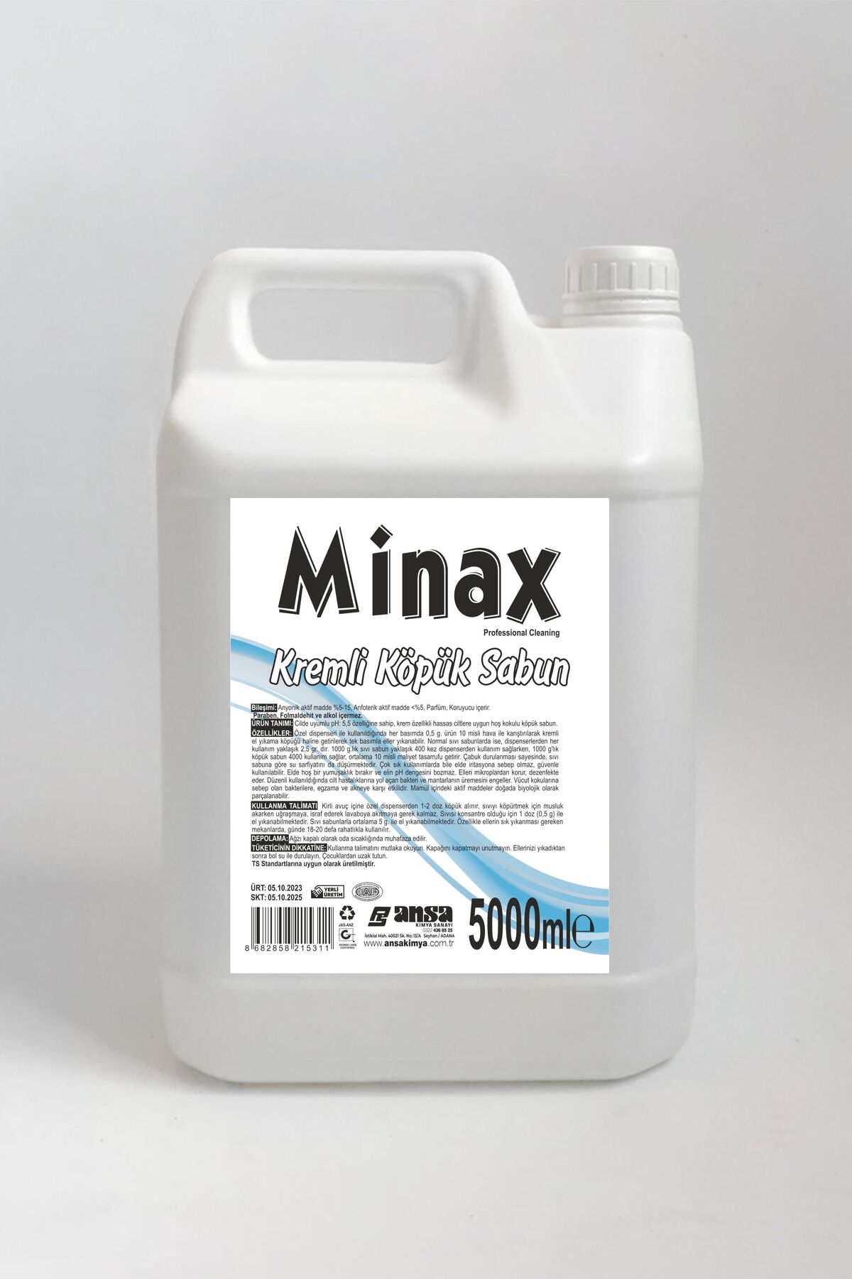 MİNAX professional cleaning Beyaz Sabun Kremli Köpük Sabun 5lt.
