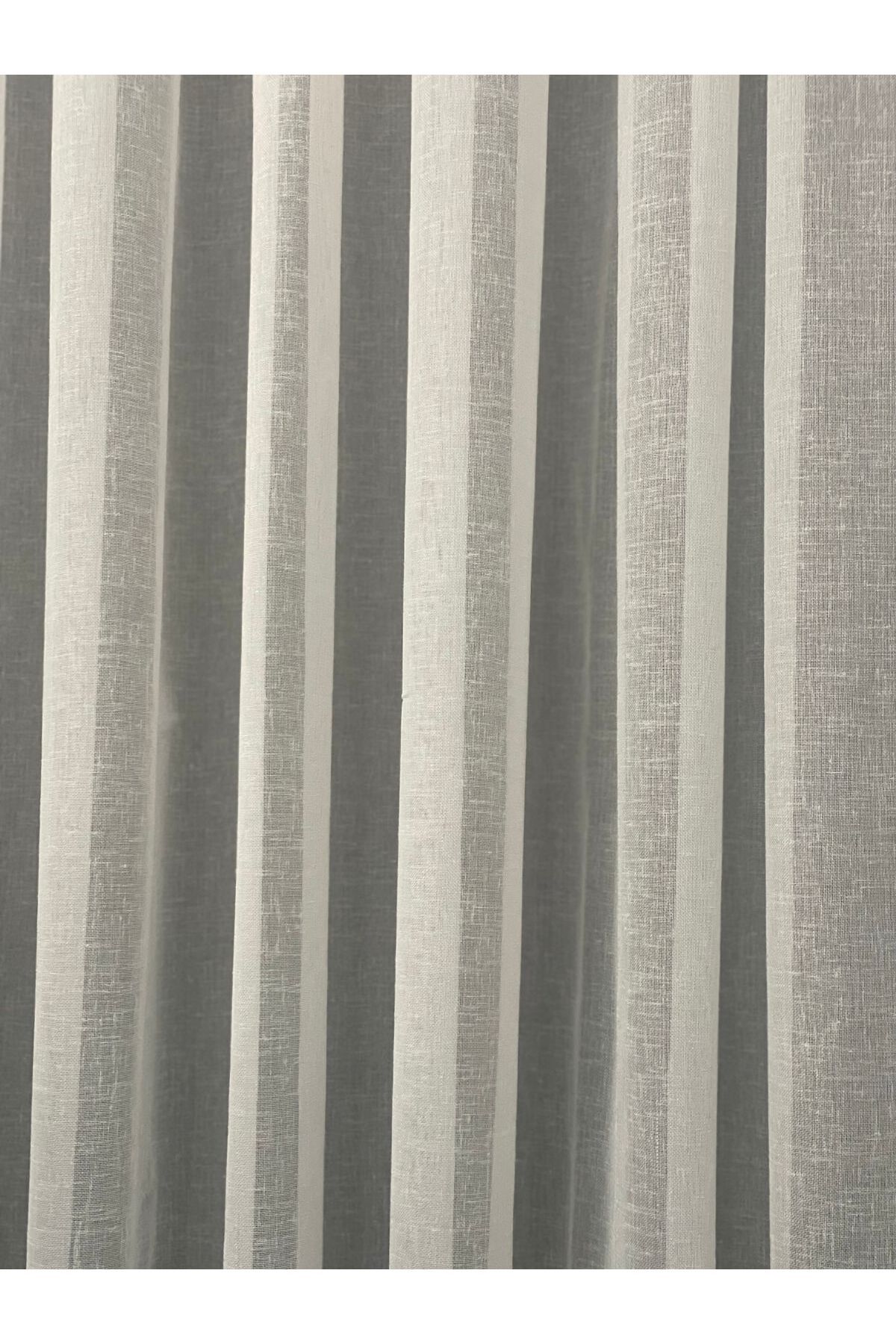 Cortibo-Ecru Linen Foldet - 1 in 2 Sparse Pleated Tulle Curtain 4
