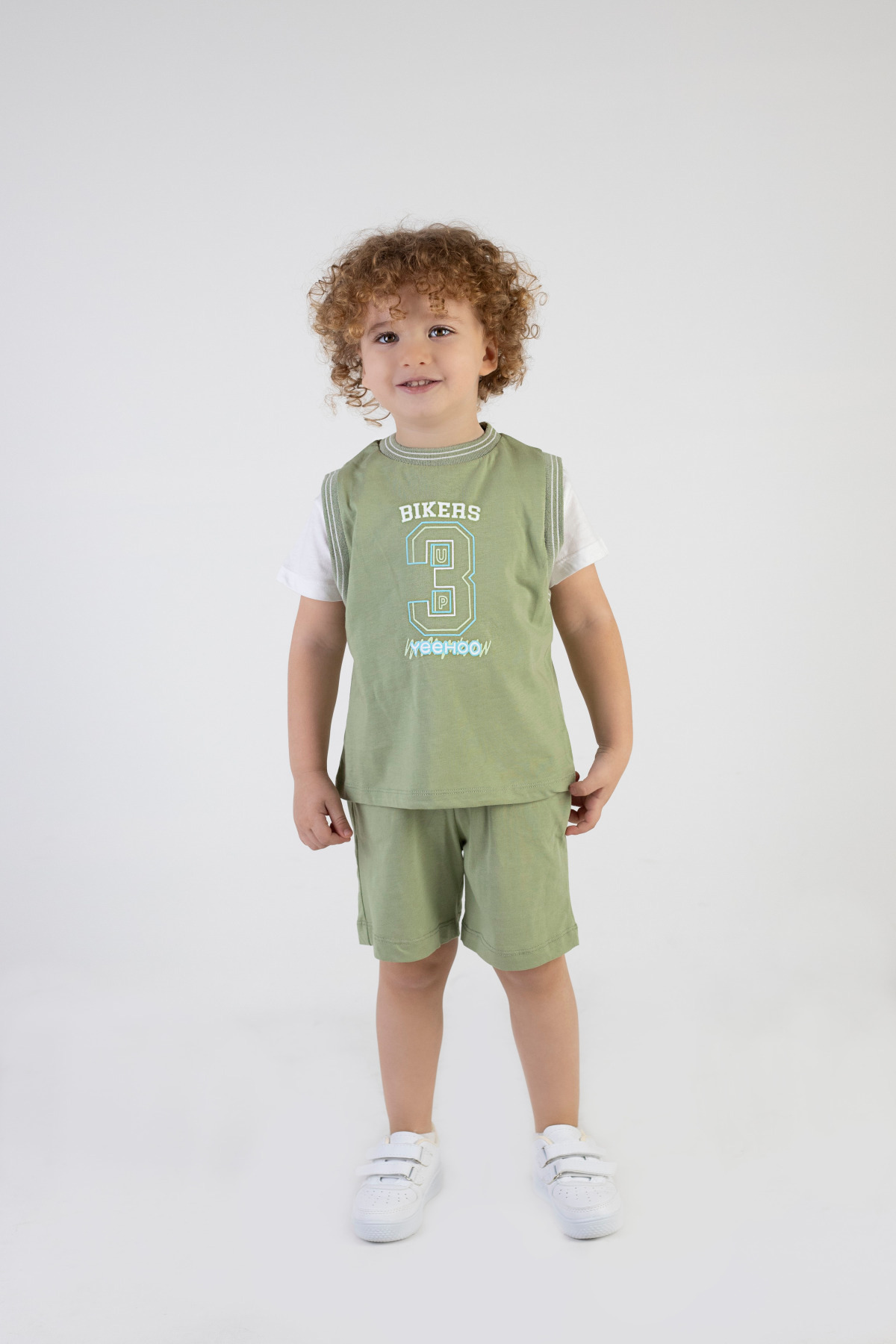 HARİKA KİDS Erkek Çocuk Bikers Baskılı  Kısa Kollu Şortlu Alt Üst Takım fotoğrafı 5 (önizleme)