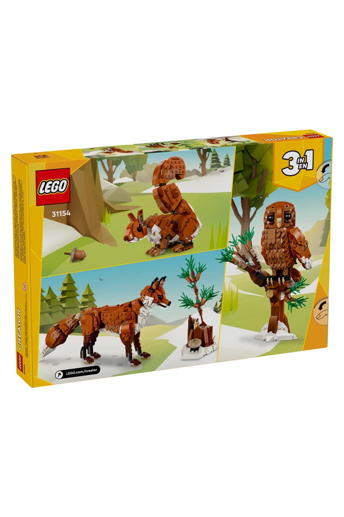 ست ساخت سازه ®Creator 3-in-1 مدل حیوانات جنگلی: روباه قرمز 31154 برای 7 سال به بالا - LEGO شماره 667 قطعه LEGO