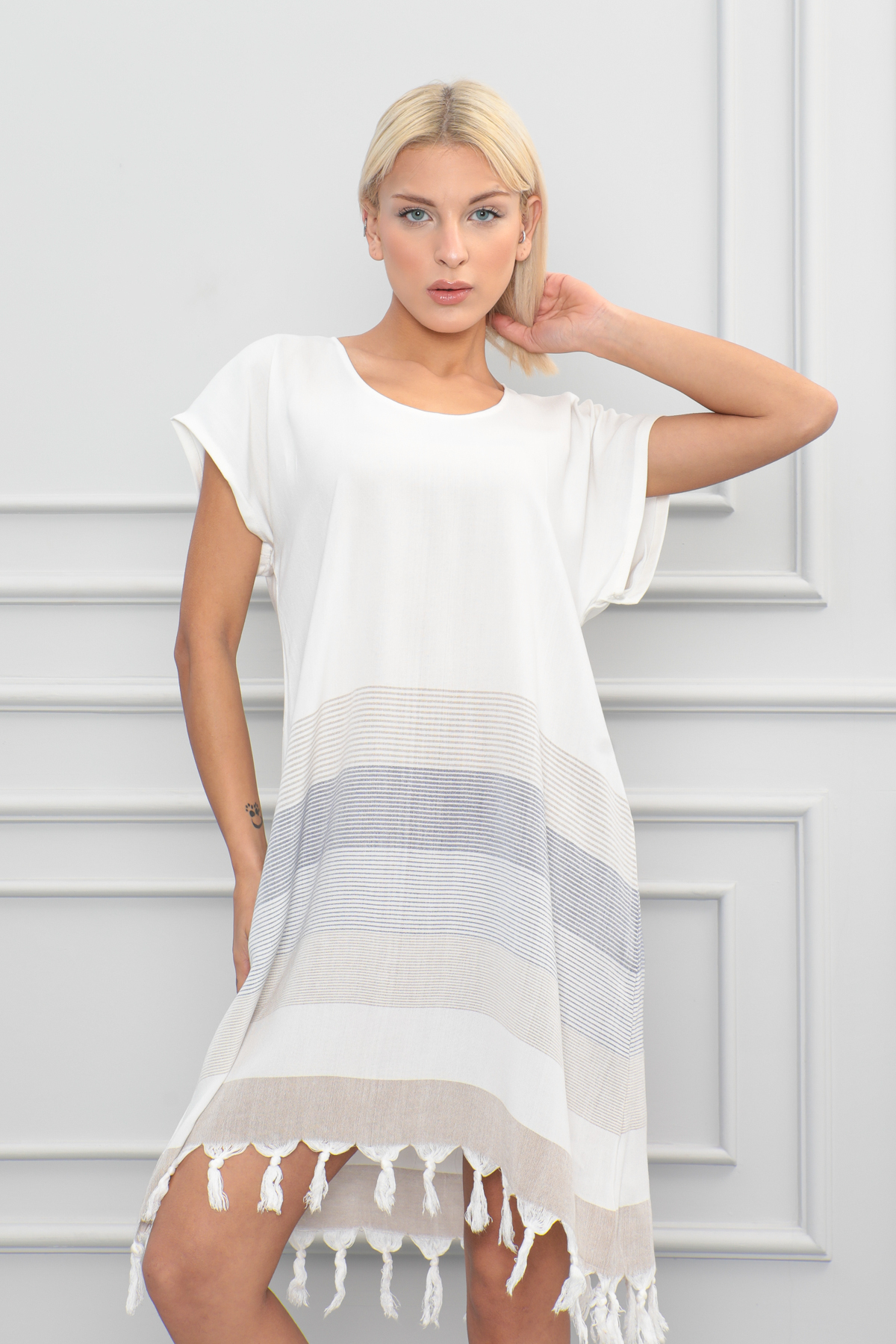 My-o Peştemal Plaj Elbisesi %100 Pamuk Otantik