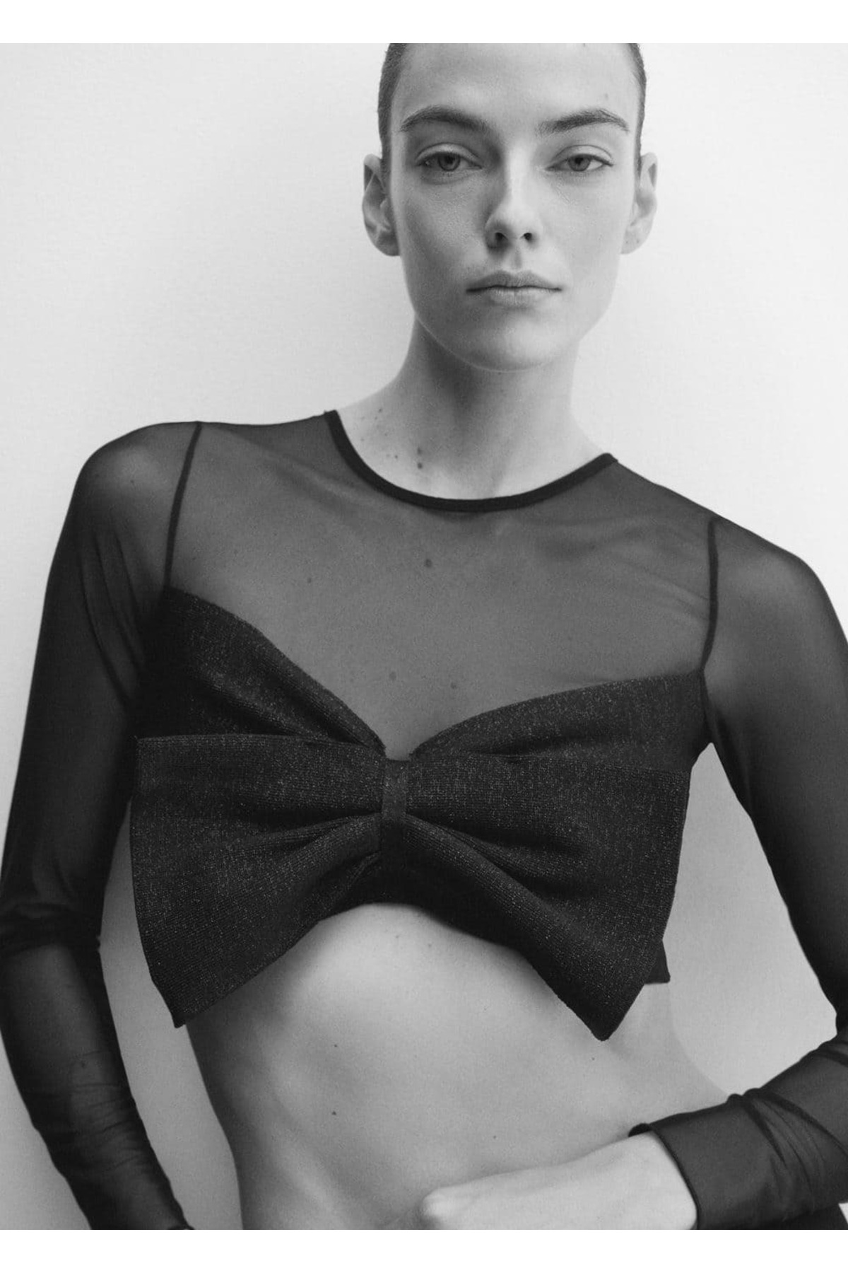 بافت و پلیور زنانه مشکی منگوMANGO | 57039119 اورجینال - تصویر 6