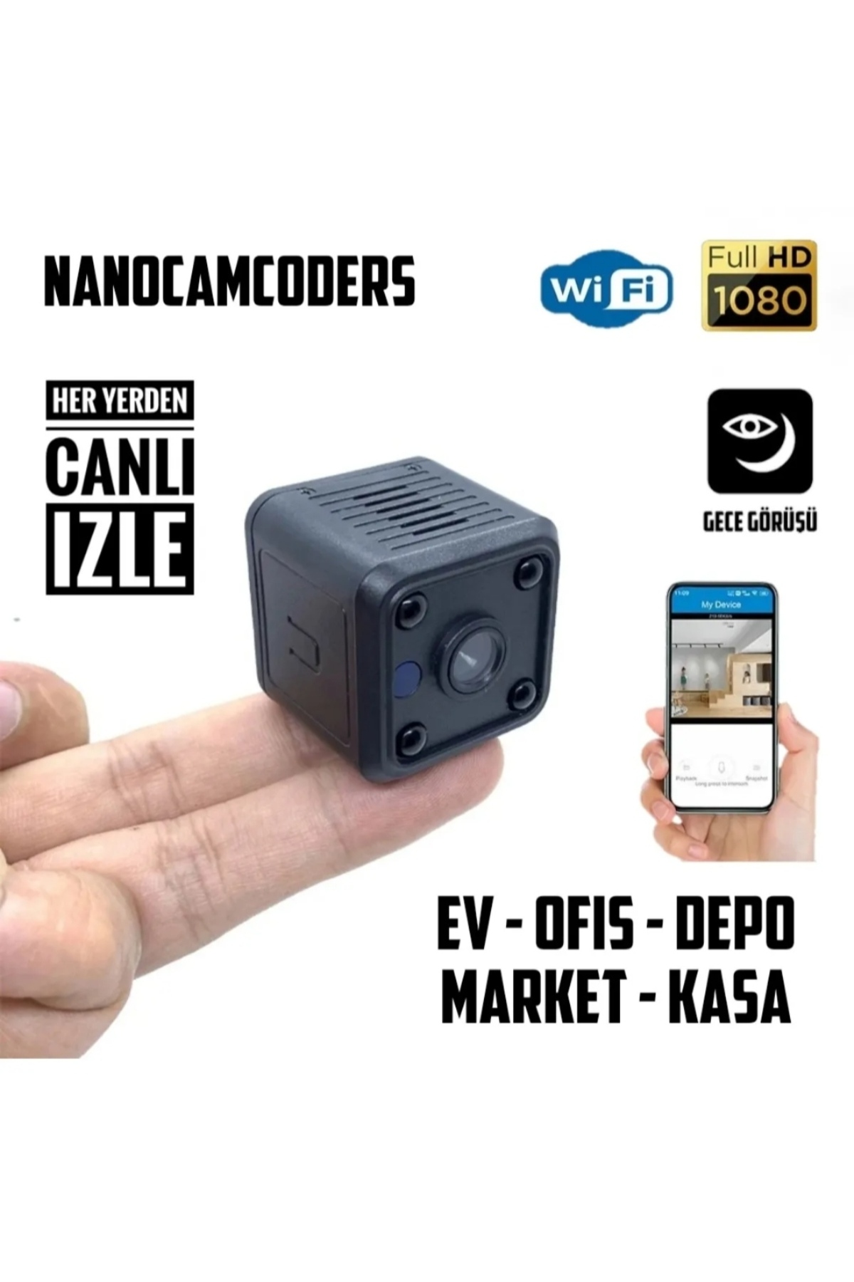 Nanocamcoders 1080p Mini Wifi Güvenlik Kamerası Mikro Gözetleme