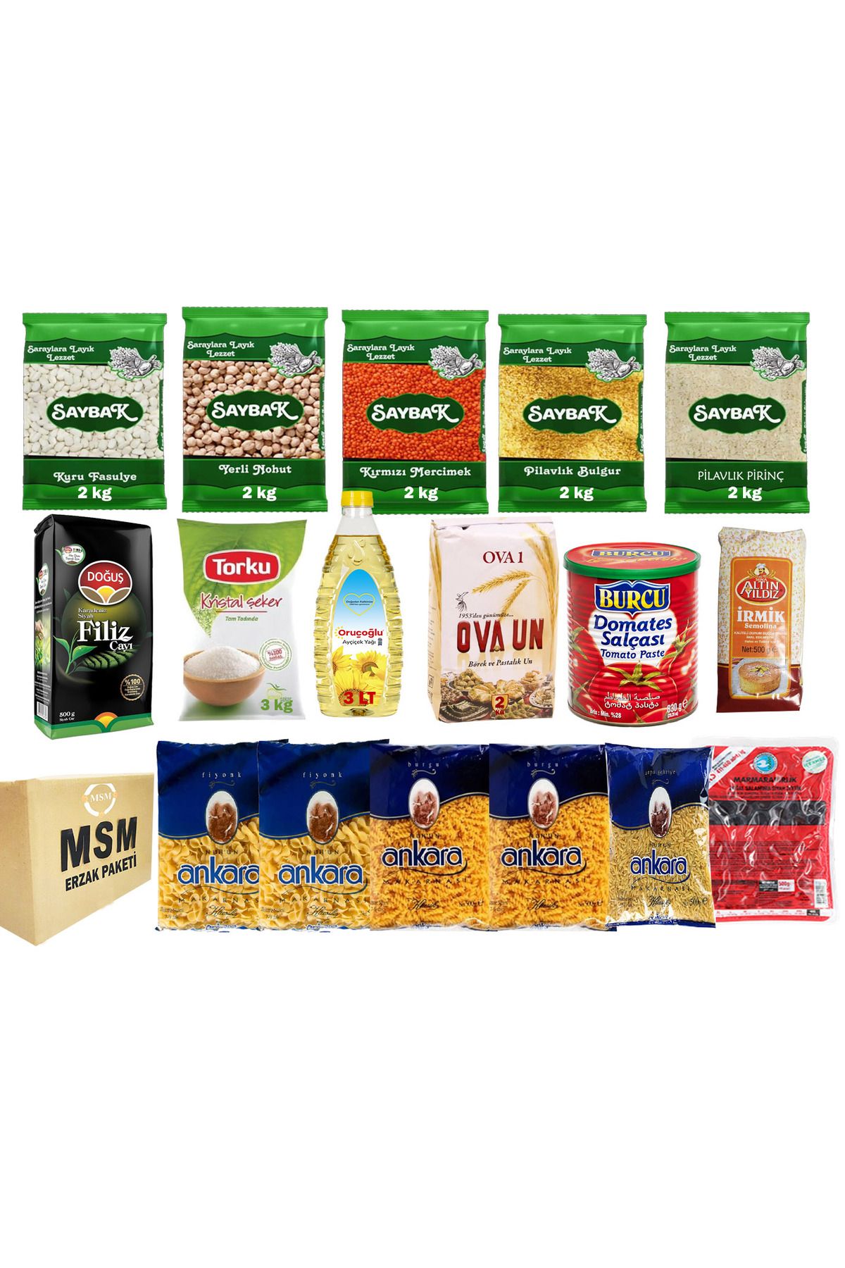 MSM Ramazan Paketi Super Temel Gida Kolisi 17 Parca 22 Kg NO33