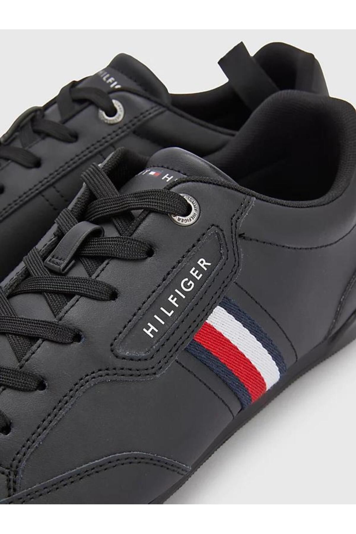 اسنیکر مشکی مردانه چرم کلاسیک Lo Cupsole اورجینال Tommy Hilfiger