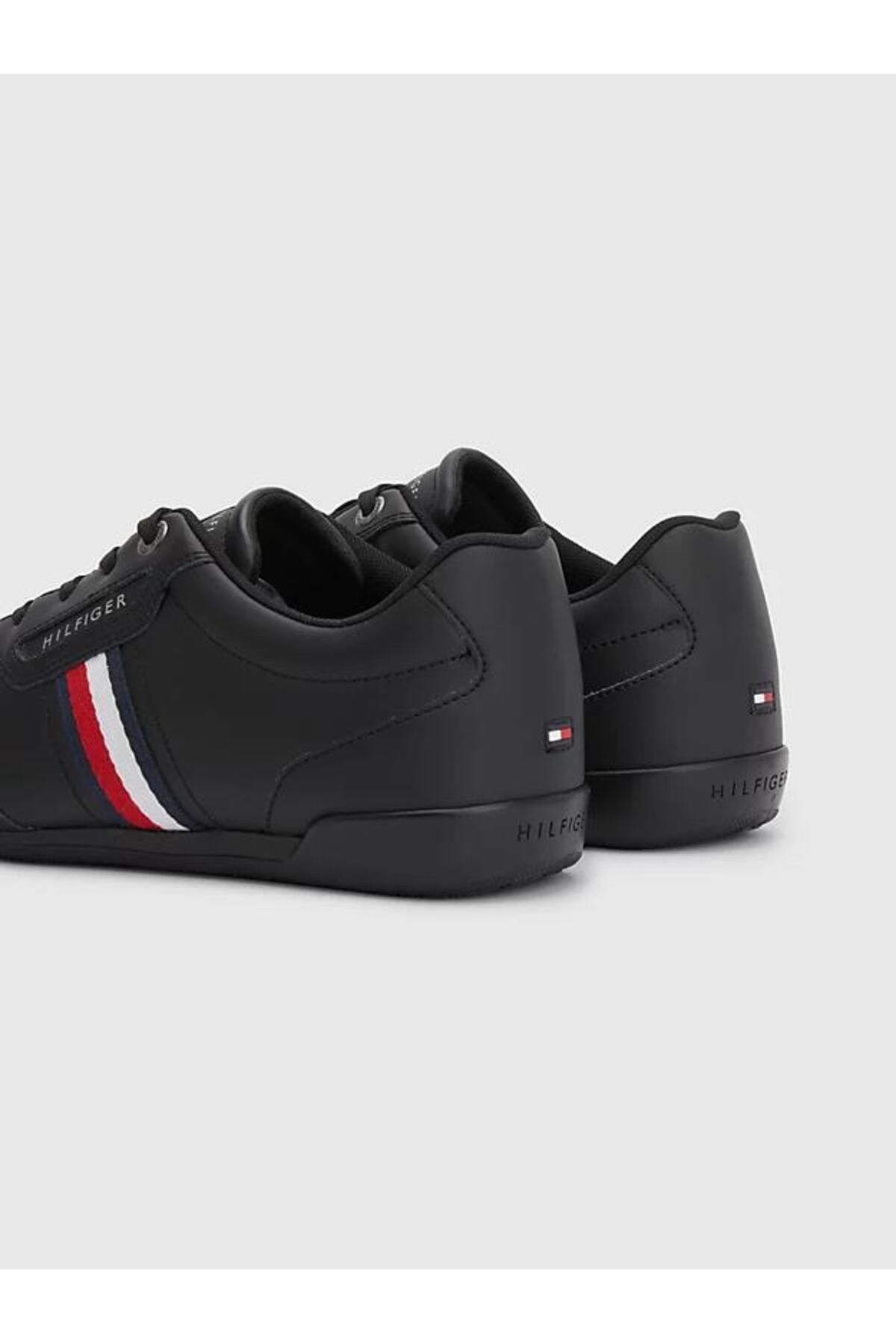اسنیکر مشکی مردانه چرم کلاسیک Lo Cupsole اورجینال Tommy Hilfiger