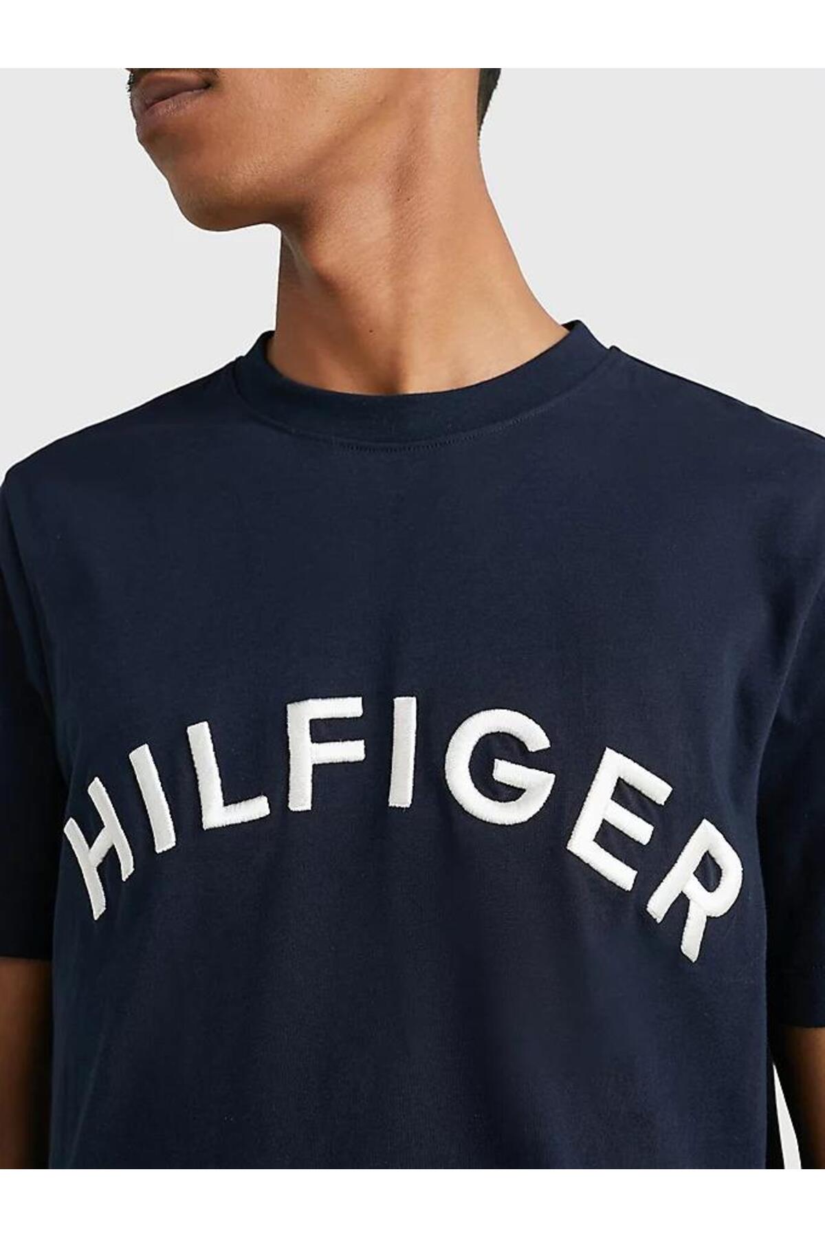 تیشرت مردانه آبی تامی هیلفیگر | MW0MW30055DW5 اورجینال - تصویر 4