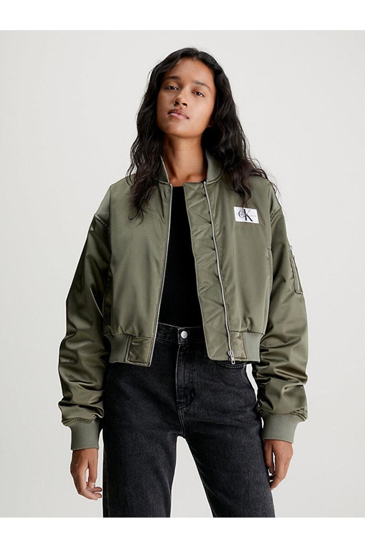 Calvin klein satin bomber jacket hot sale
