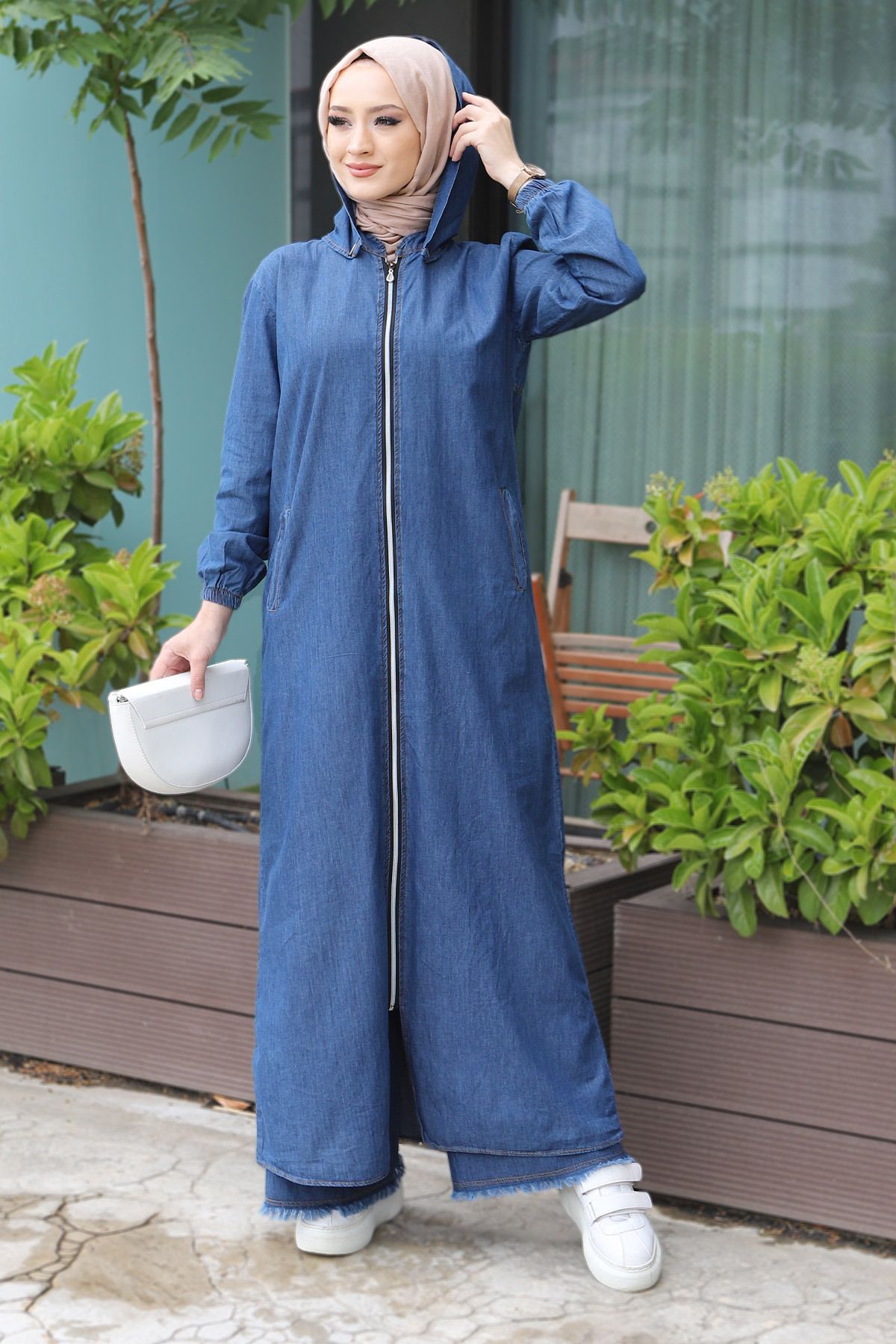 Denim abaya deals