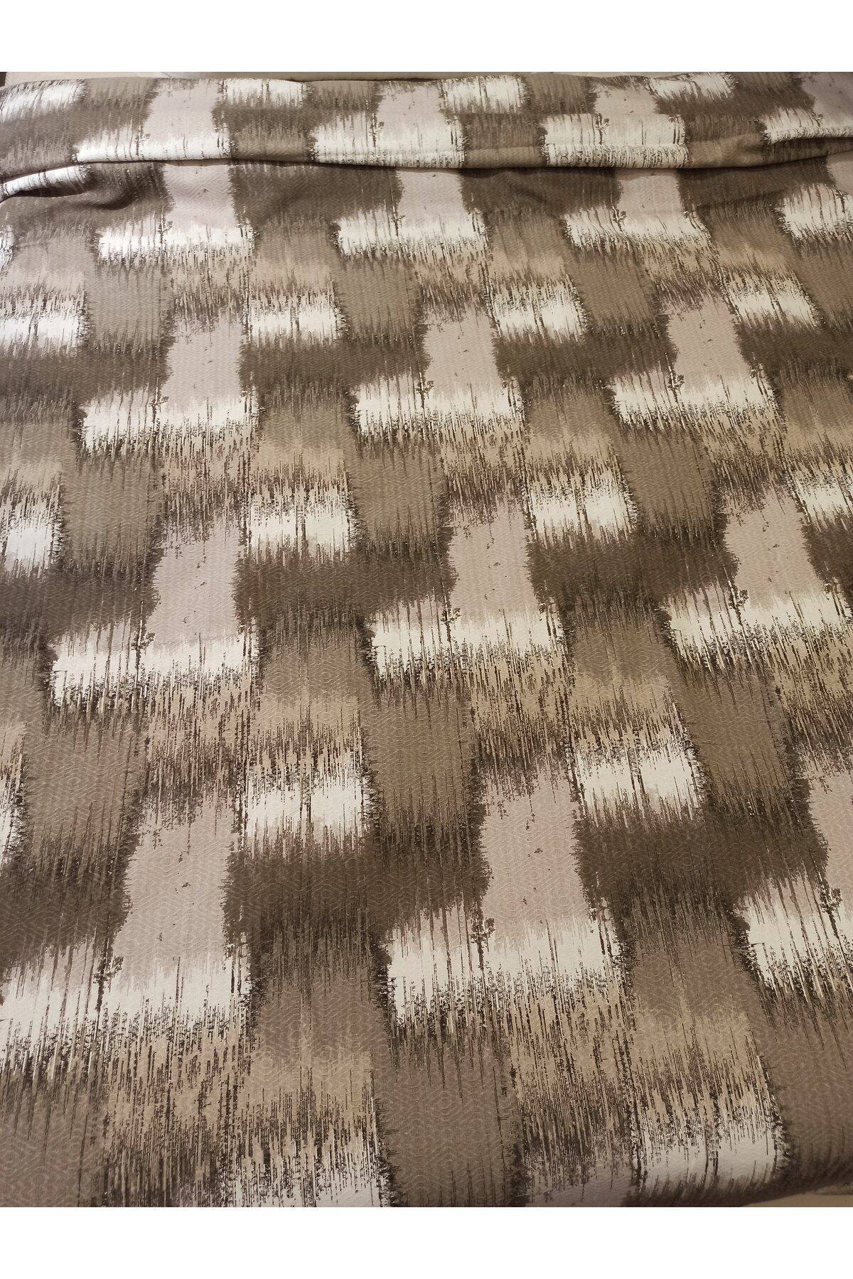 ŞENER HOME-Patchwork Pattern Printed 200x240 CmDouble (BATTAL) Single Pike - Brown 6