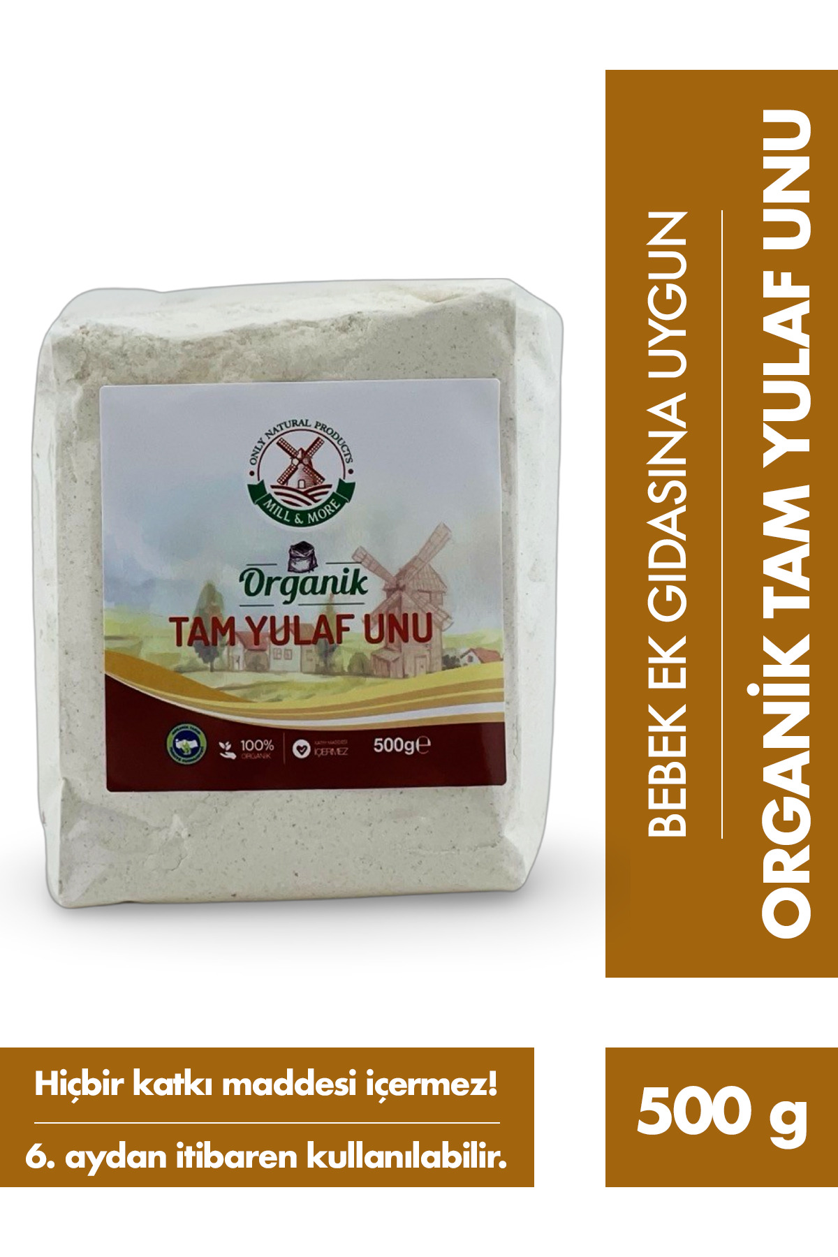 Mill & More Only Natural Products Organik Tam Yulaf Unu 500 g +6 Ay