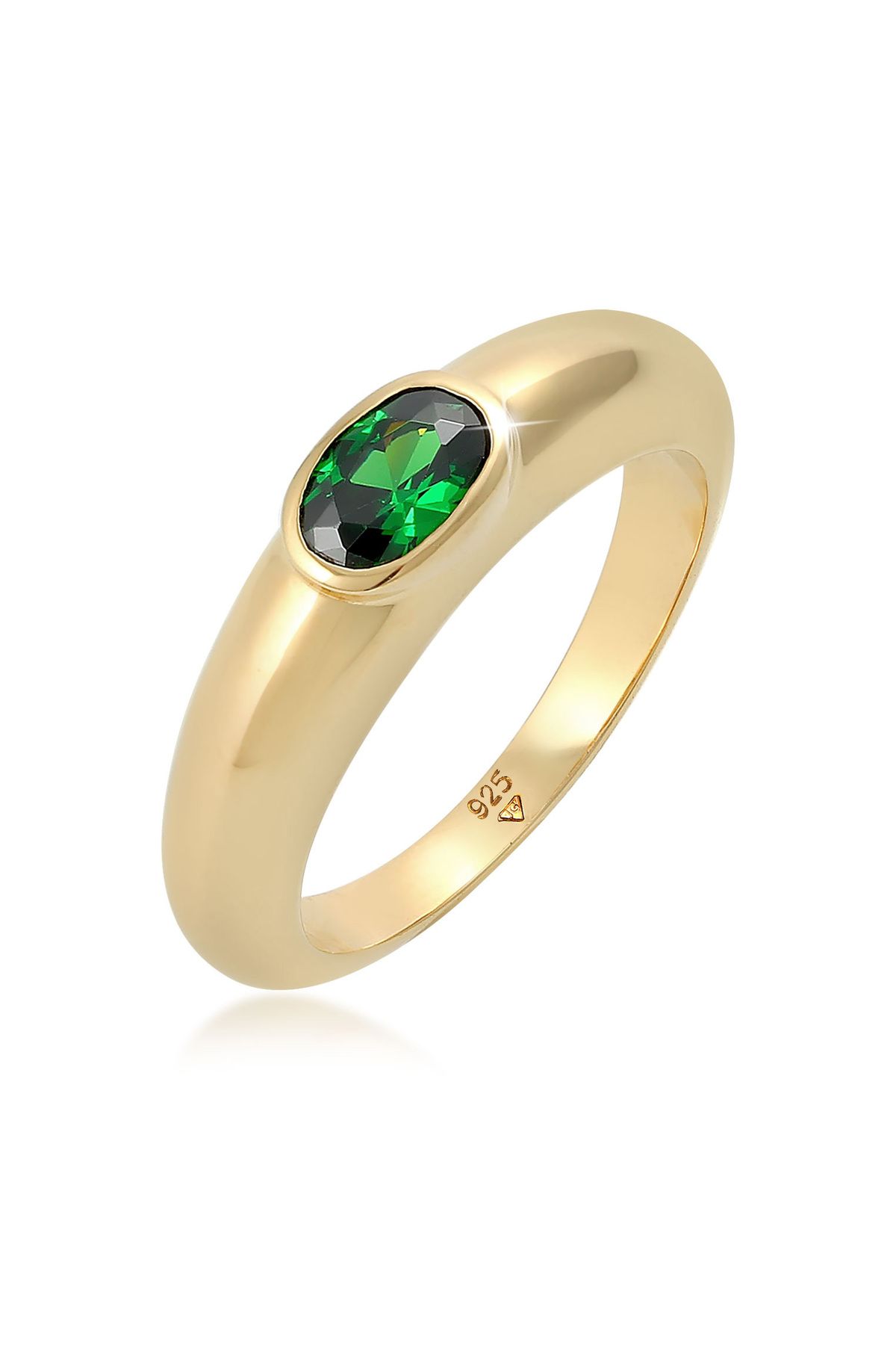 ELLI Ring Bandring Solitaire Ovaler Zirkoniumkristall 925 Sterling Silber für Damen - 52