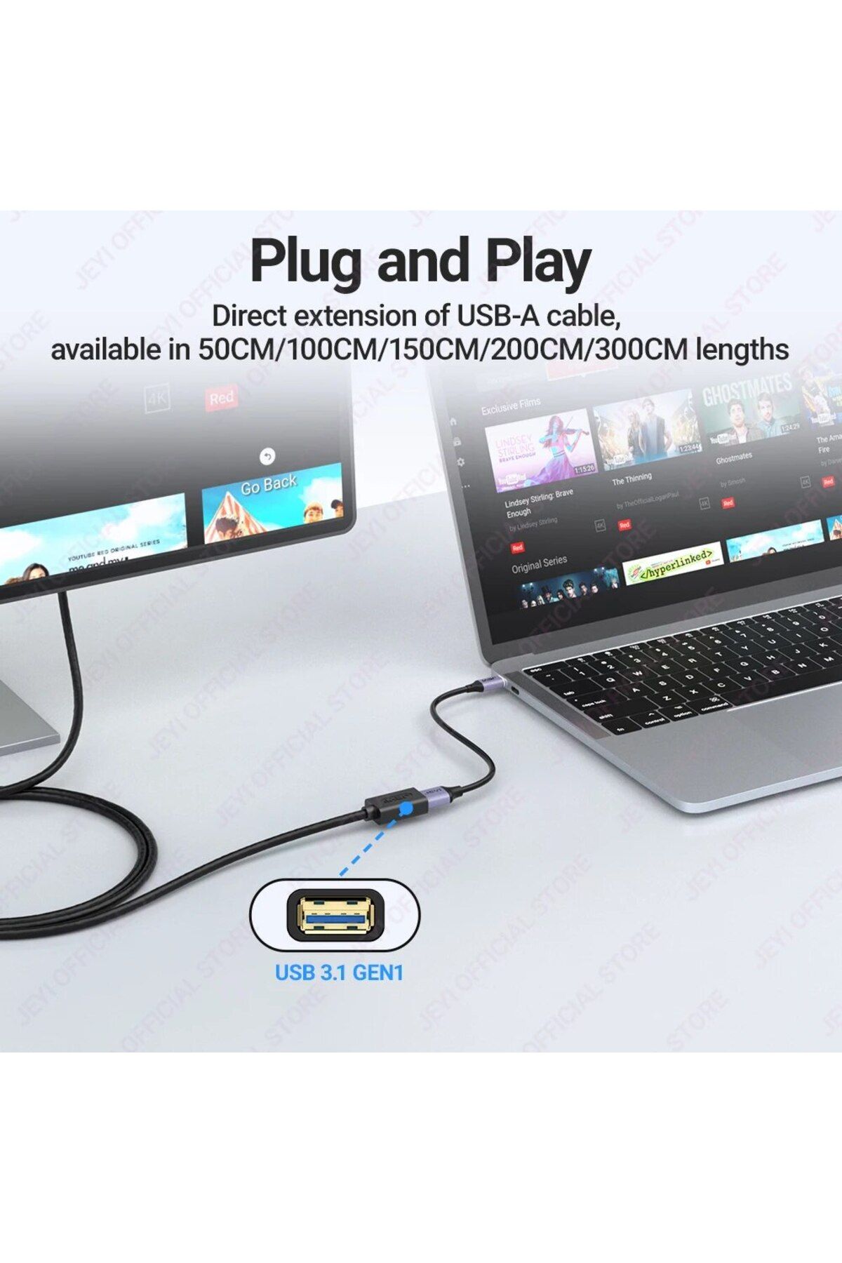 Choice-JEYI USB تمديد كابل نقل البيانات بسرعة متوافق مع لوحة المفاتيح، الماوس، محرك فلاش 5