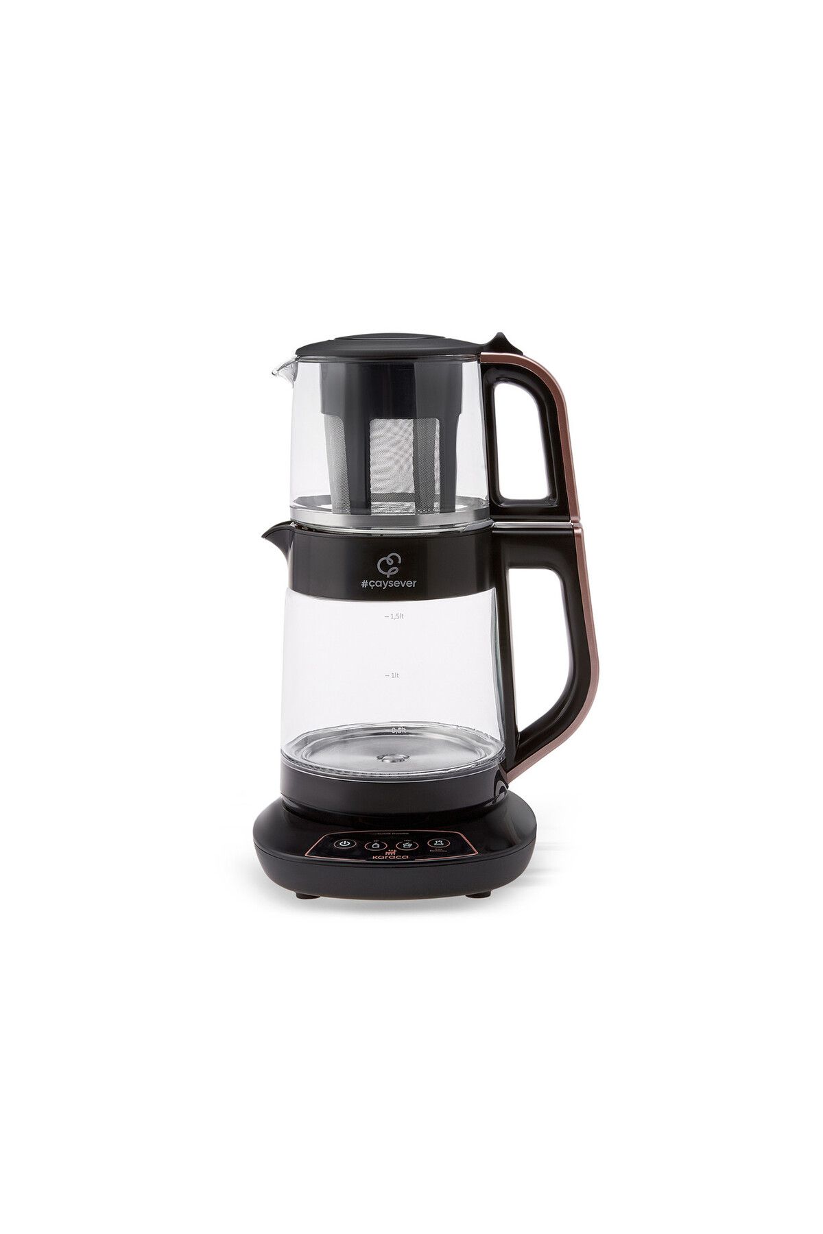Karaca-Caysever Sprechende Maschine, Stahl, Rosegold Teebereiter, Teekanne, Wasserkocher, Teekocher, W 1