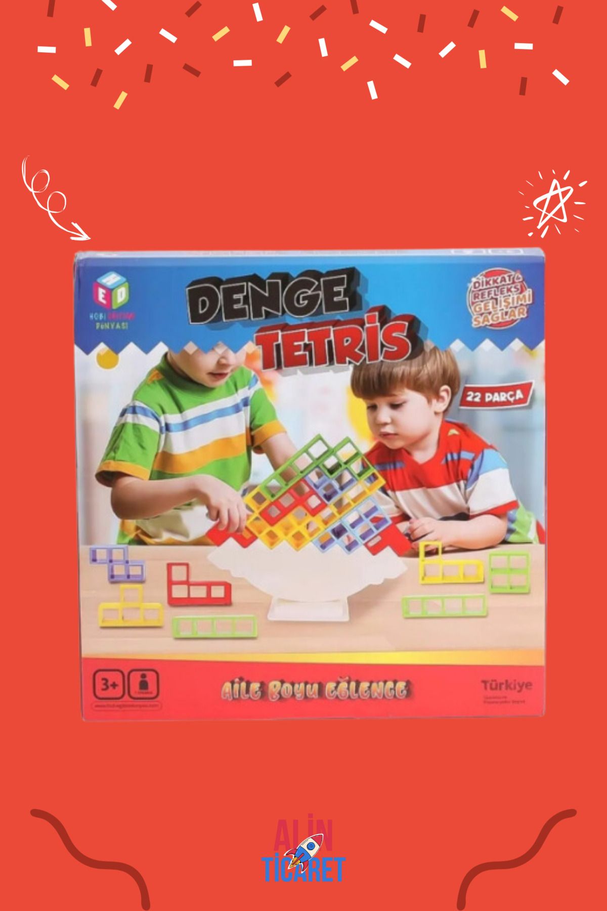 ALİN-Balance Tetris / Tetris Tower / Tetra Tetris / Balance Toy - Coordination and Intelligence Game 1