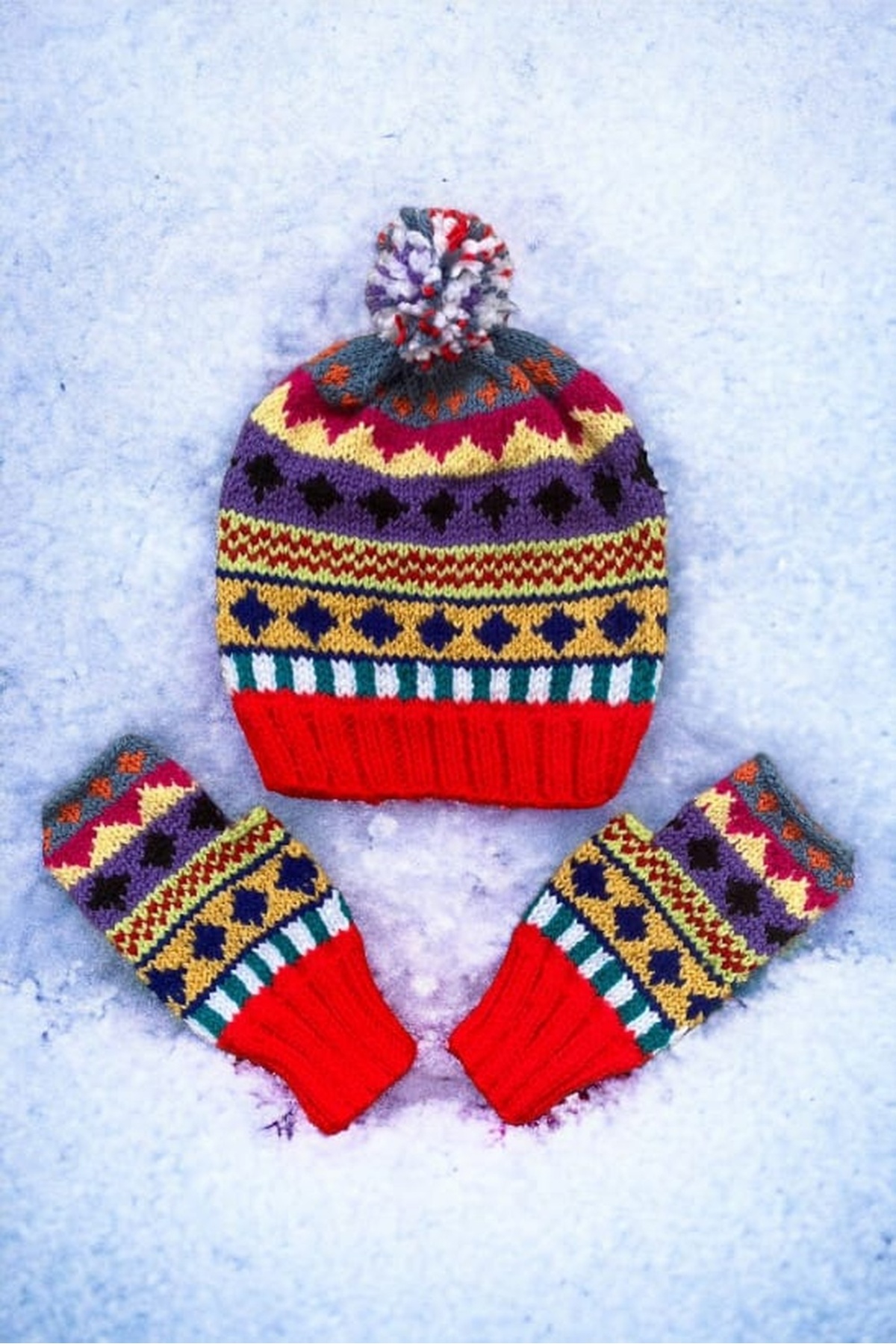 MESKSTORE El Örgüsü Eldiven Bere Set